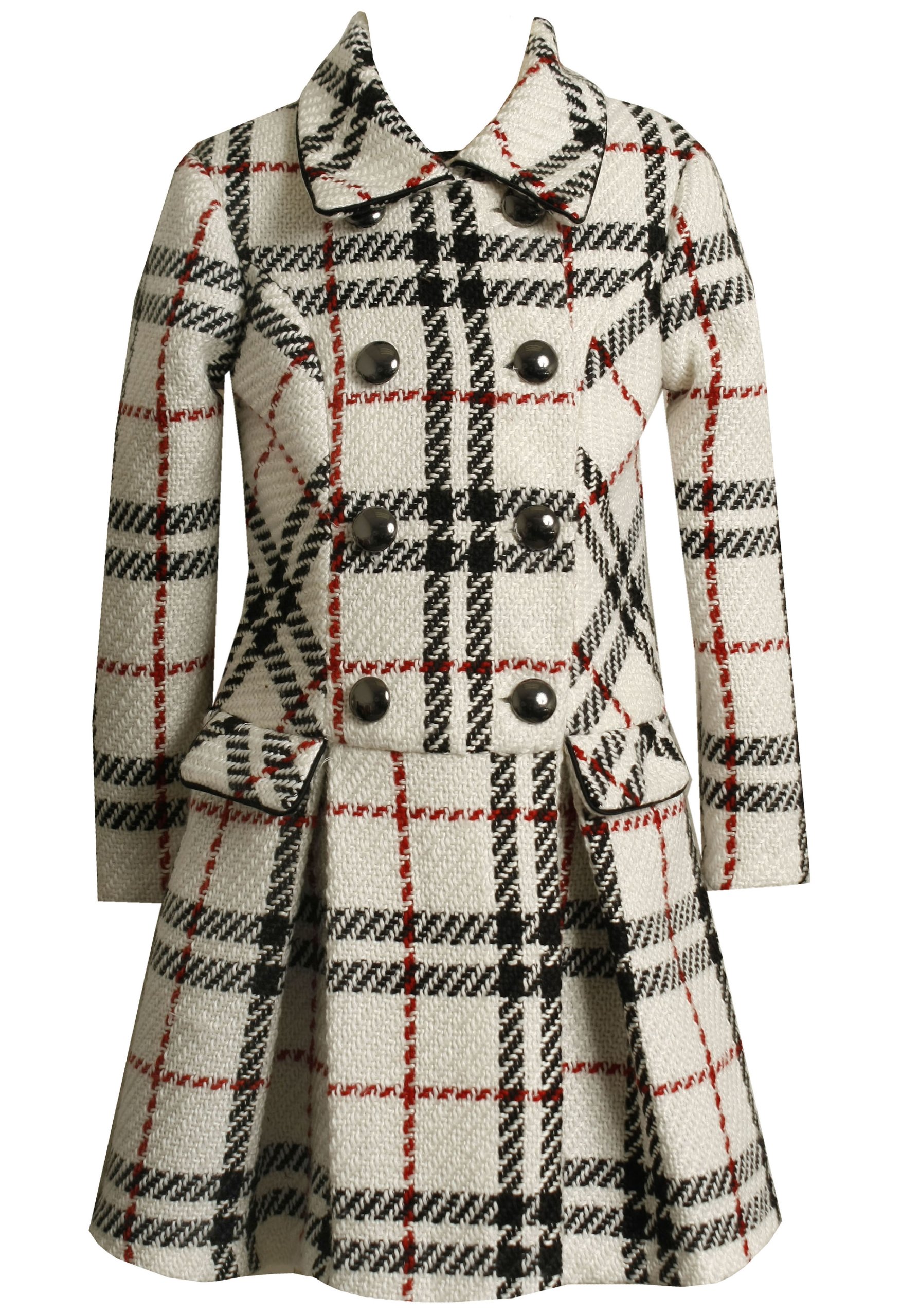 Bonnie Jean Little Girls' Plaid Boucle Coat Dress Set - Cute Outfit for School, Parties & Holiday Photos