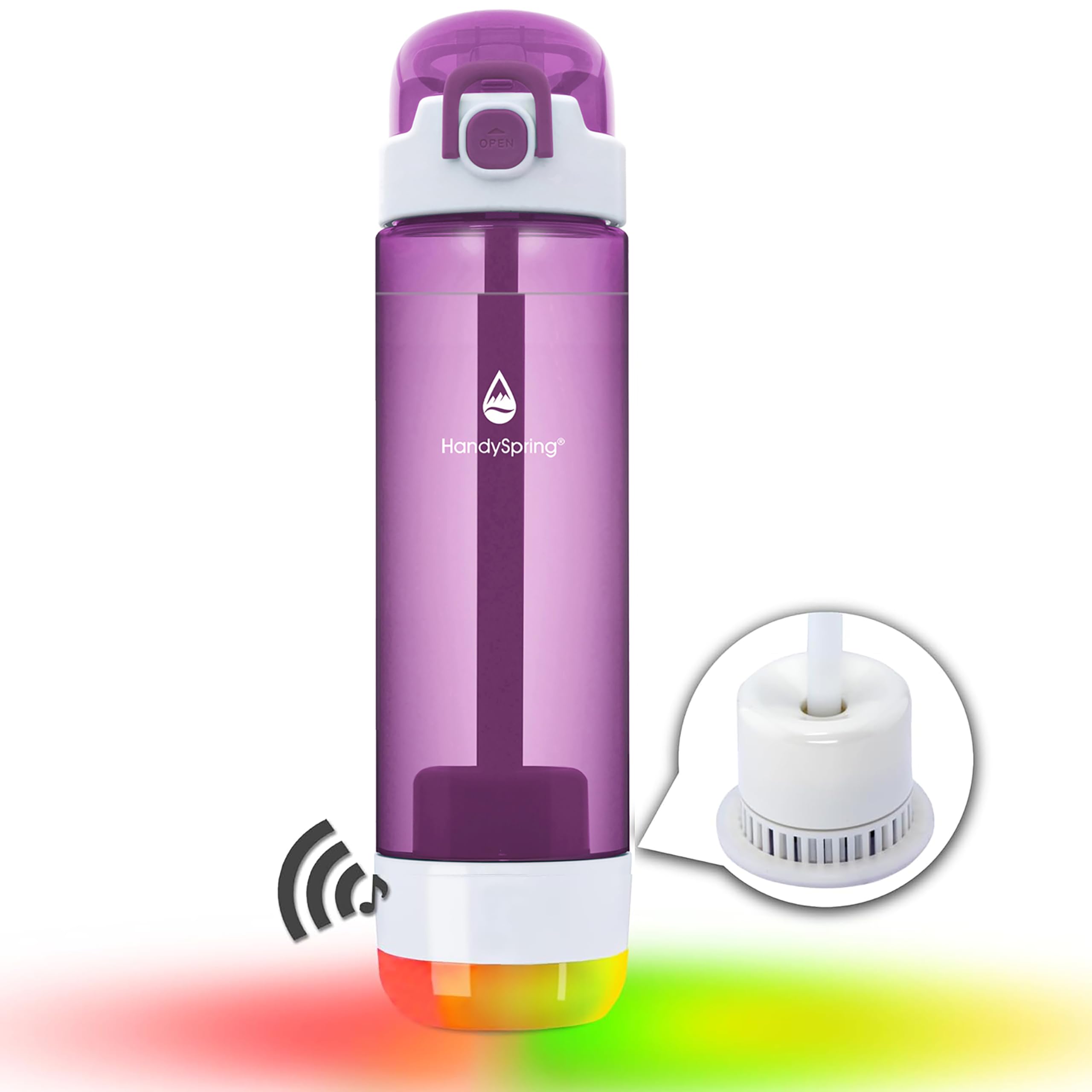 World's First Smart Water Bottle with Built-in Filter & Hydration Reminder - 26oz Insulated Stainless Steel Bottle with Straw, LED Light & Sound Alerts for Daily Hydration - Perfect for Gym, Office, Travel & Outdoor Activities (Pink)