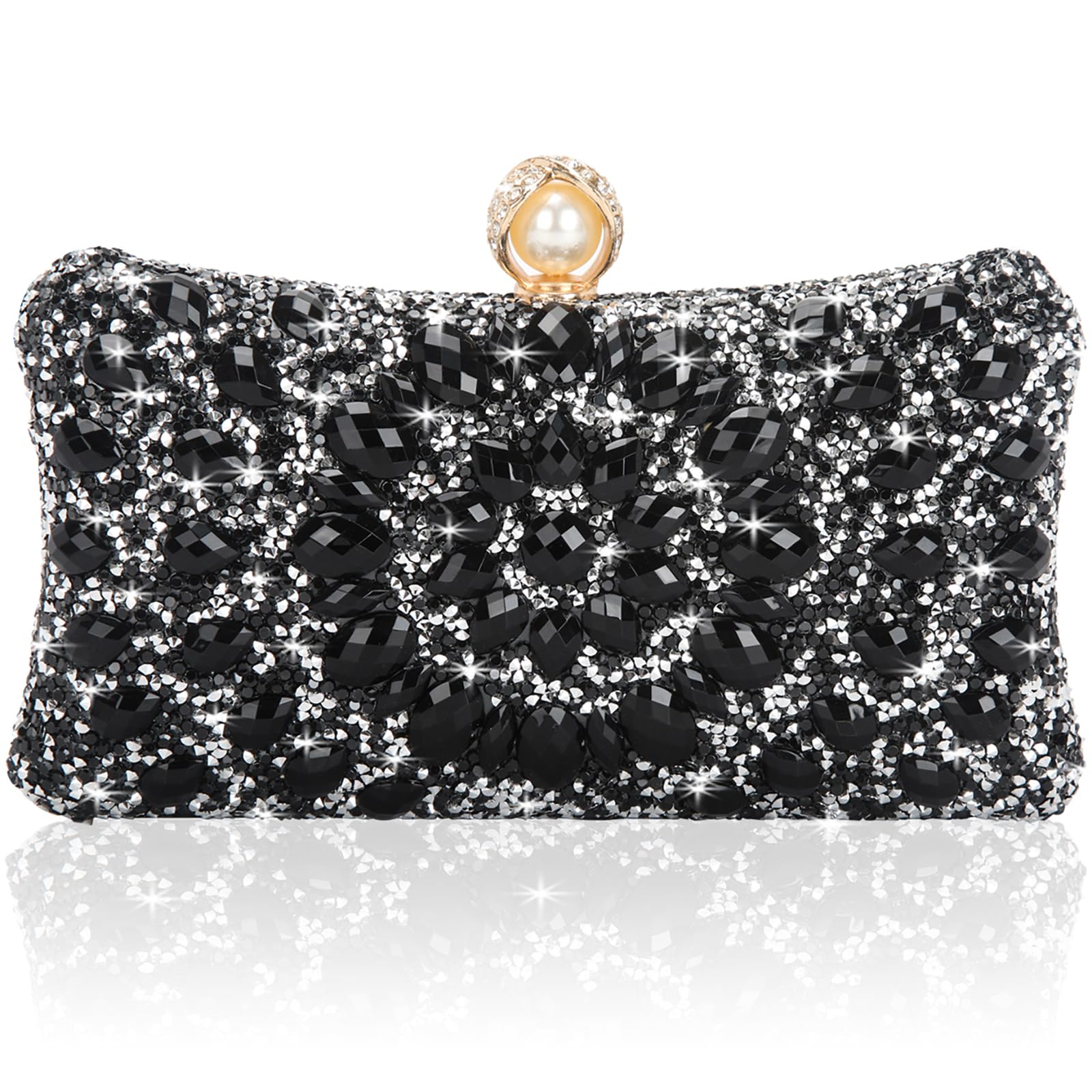 Luxury Sparkly Rhinestone Clutch Purse for Women - Elegant Evening Bag for Parties, Weddings & Special Occasions