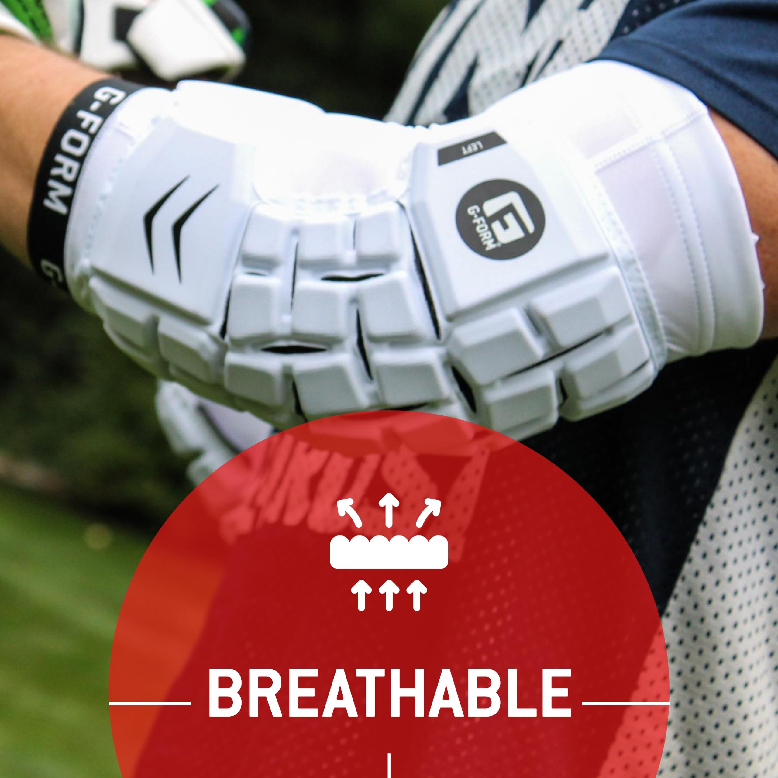 G-Form Unhinged Lacrosse Arm Pads for Men - Breathable Flexible Elbow Guards with Protective Padding - Machine Washable Lacrosse Gear - Perfect for Training, Games & Competitive Play