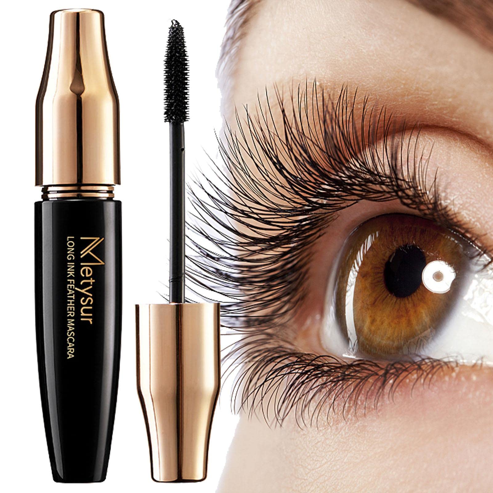 Long Lasting Lengthening & Volumizing Mascara - False Lash Effect with Lightweight Elastic Fibers, Waterproof & Smudge Proof for Day/Night Wear - Perfect Gift for Birthdays, Christmas & Special Occasions (Great for Parties, Dates & Everyday Glam)