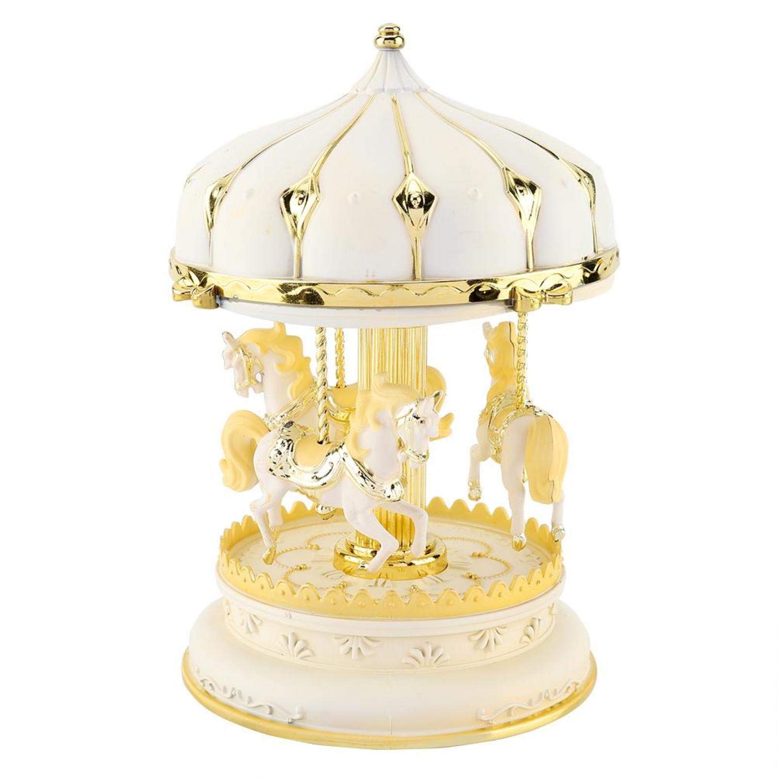 Lightweight Romantic Carousel Music Box - Classic Pink & Gold Musical Jewelry Box | Perfect Birthday Gift for Women & Girls | Ideal for Bedroom Decor, Wedding Favors & Special Occasions