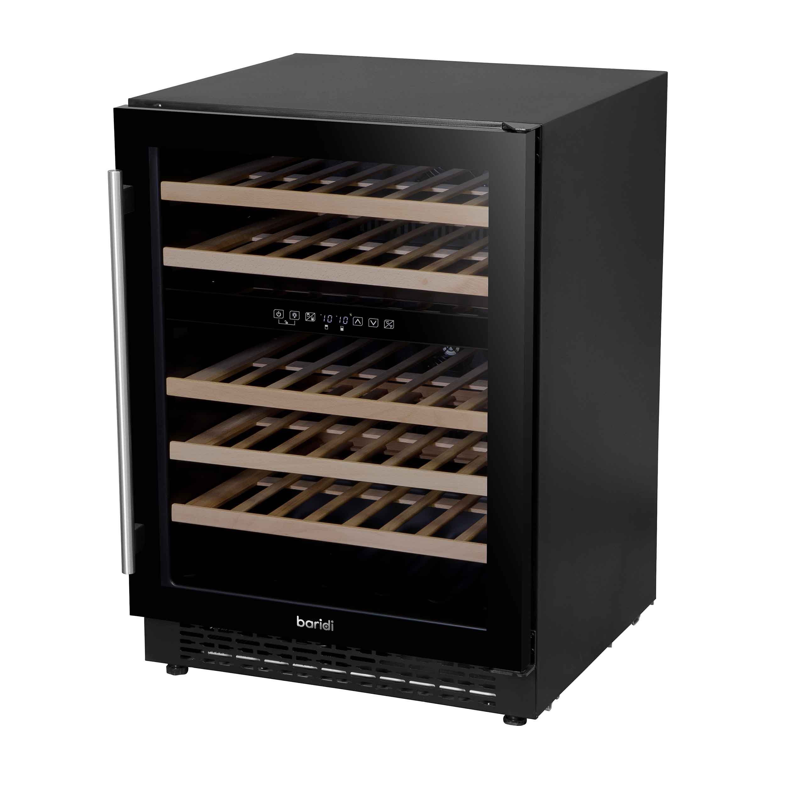 Baridi 46 Bottle Dual Zone Wine Cooler Refrigerator with Digital Touch Screen - Black DH79 | Perfect for Home Bars, Restaurants & Wine Collectors