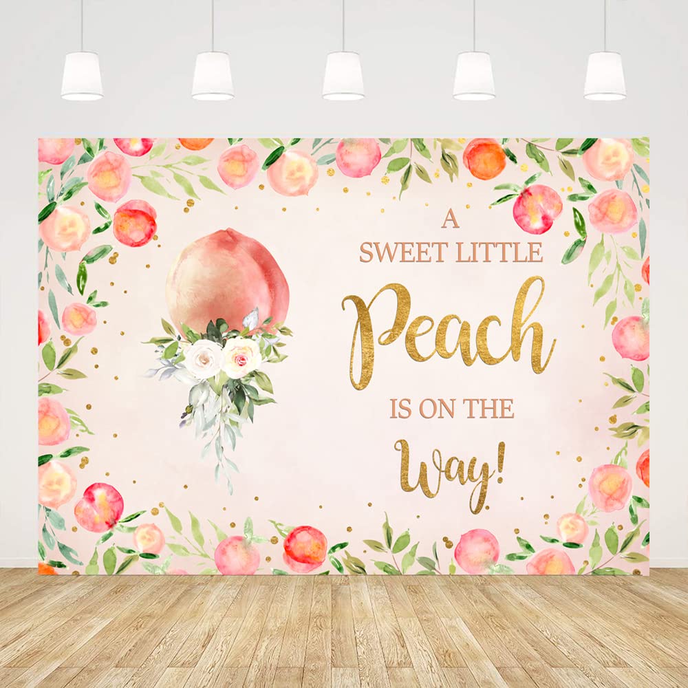 Ticuenicoa 7x5ft Peach Baby Shower Backdrop - Pink Photography Background for It's A Girl Party, Birthday Photo Booth Props | Perfect for Baby Showers, Gender Reveals & Newborn Photos
