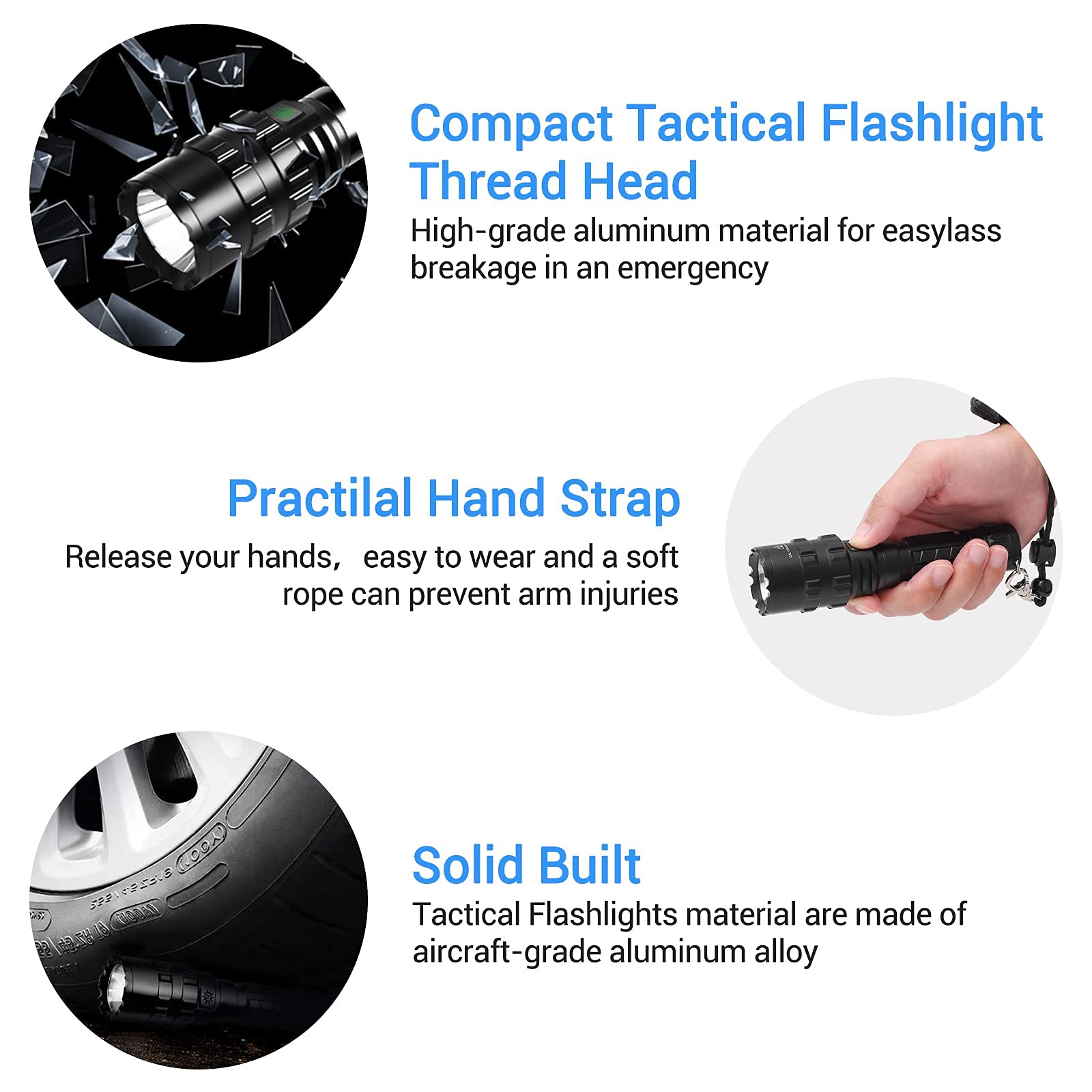Rechargeable 100000 Lumen Tactical Flashlight with Rail Mount - Super Bright LED Weapon Light, 5 Modes, Waterproof, Includes Pressure Switch - Perfect for Hunting, Camping & Outdoor Adventures