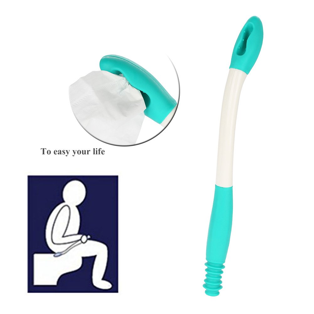 Long Handle Bottom Wiper - Self Wipe Aid with Comfort Grip for Toilet Paper | Elderly & Disabled Bathroom Assistive Device | Ideal for Limited Mobility & Post-Surgery Care