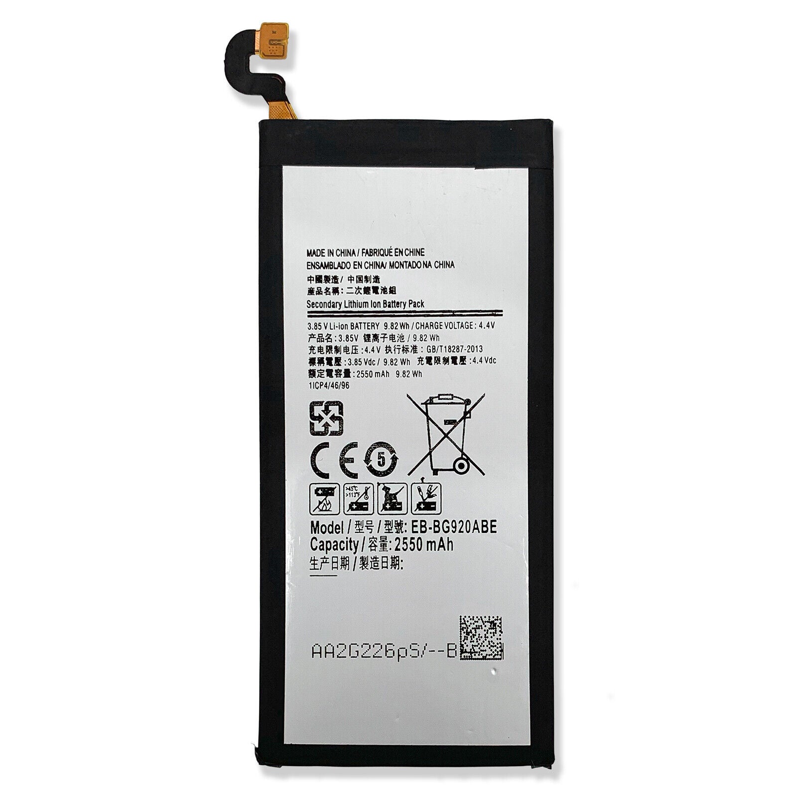 Original Samsung Galaxy S6 G920A Replacement Battery - EB-BG920ABE / EB-BG920ABA - Compatible with AT&T, T-Mobile - Long-Lasting Power for Gaming, Streaming & Daily Use
