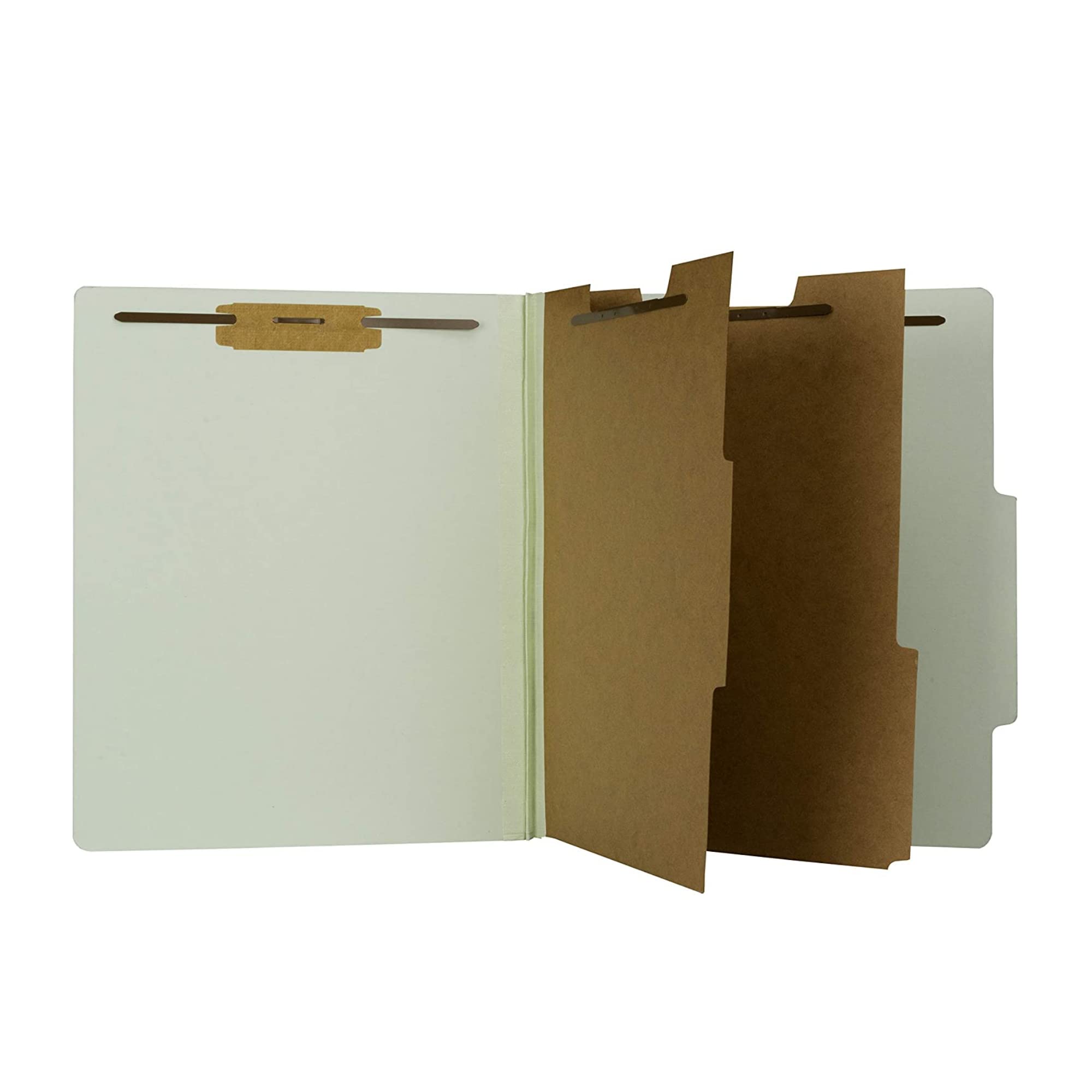 File King 2-Divider Pressboard Classification Folders - 10 Pack, Letter Size, Light Green | 2-Inch Expansion | Made in USA | Medical & Office File Folders with Dividers & Prongs | Perfect for Organizing Patient Records, Office Documents & School Projects