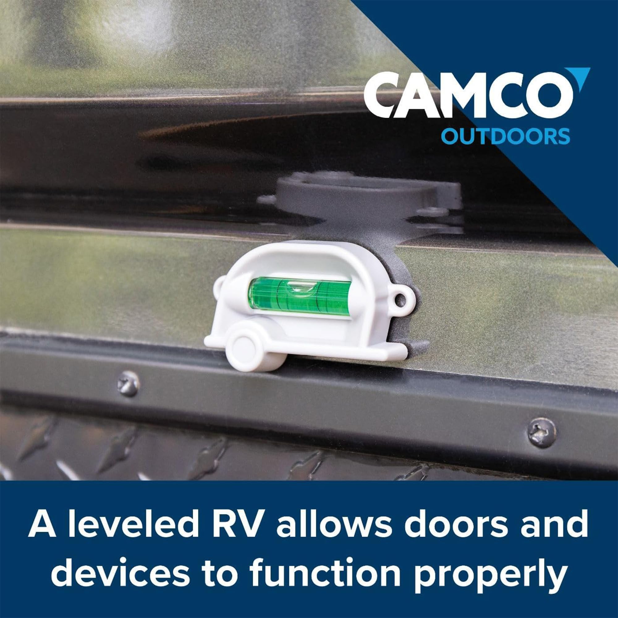 Camco Retro RV Leveling Kit - 2 Pack for Front-to-Back & Side-to-Side Leveling | Screw-Mount or Foam Tape Installation | Includes (2) Bubble Levels (25520) | Perfect for RV, Camper & Trailer Parking