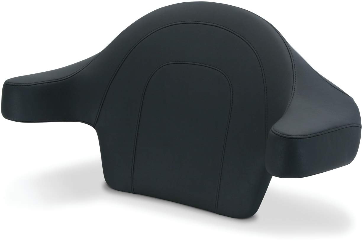 Premium Mustang Motorcycle Seats 76855 Extended Arm Wrap-Around Backrest for Harley-Davidson FL Touring 2014-2021 - Original Black Comfort Seat for Long Rides & Highway Cruising