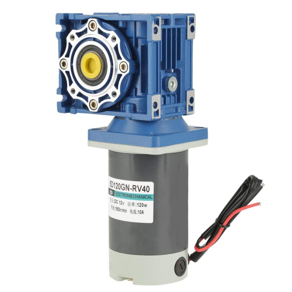 120W DC Worm Gear Motor 12V - Adjustable Speed, CW/CCW Rotation with Self-Locking for RV40 Applications - Perfect for Robotics, Automation, and DIY Projects