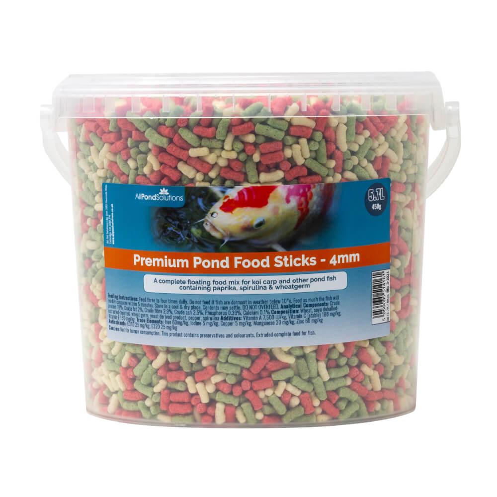Premium Floating Pond Food Sticks for Koi & Goldfish - 4mm Size - 250g & 450g Options - Ideal for Outdoor Ponds & Water Gardens