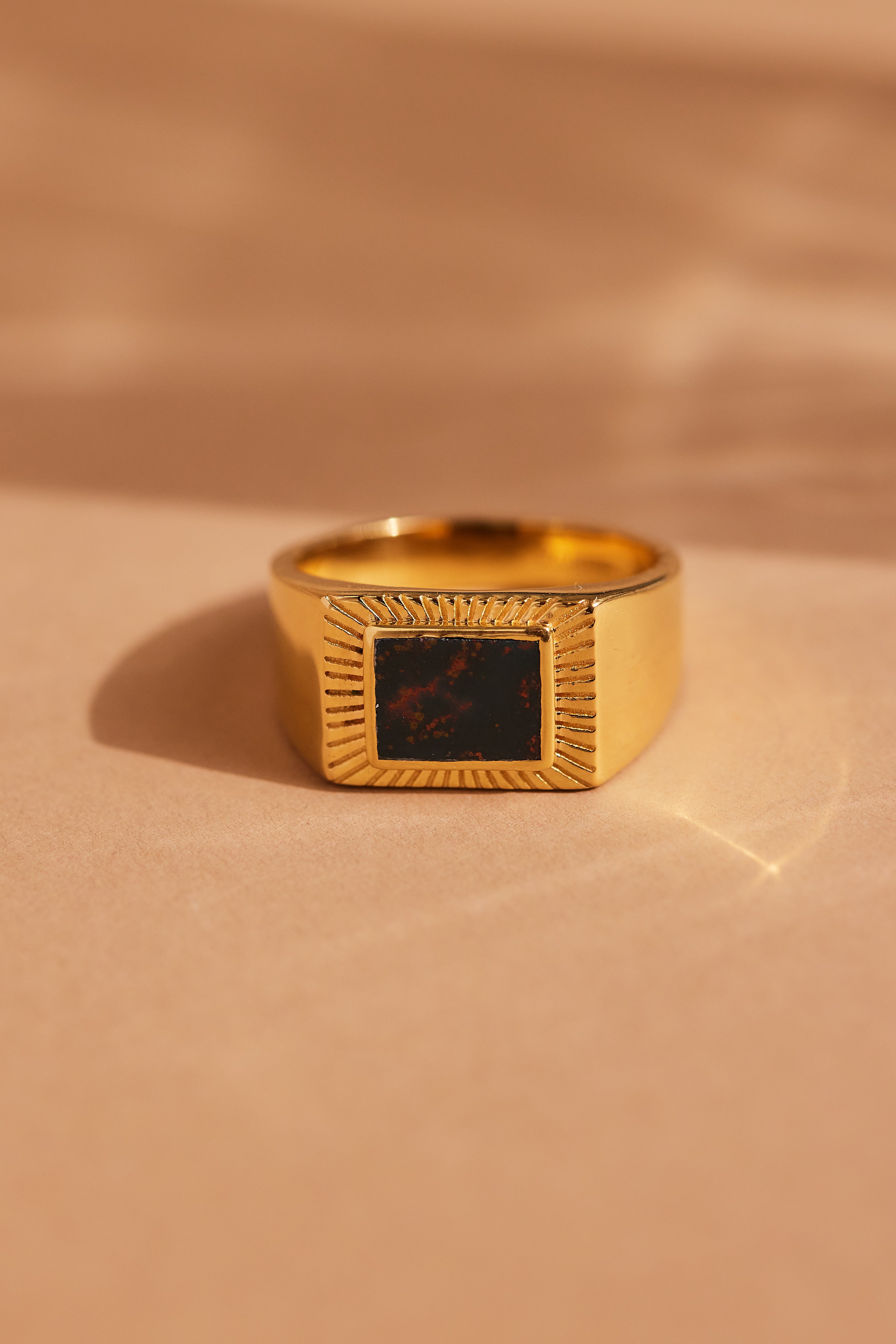 Harvey Gold Signet Ring for Men - Classic & Elegant Personalized Jewelry Gift - Perfect for Weddings, Engagements & Special Occasions