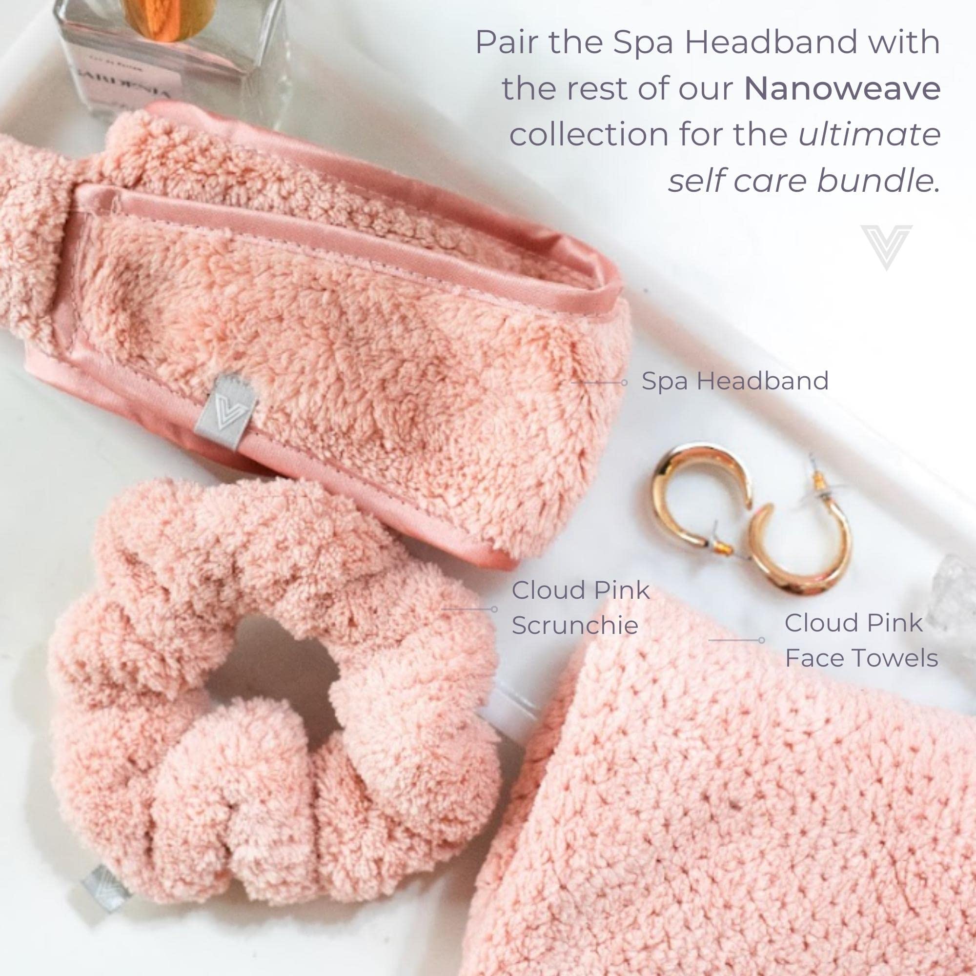 VOLO Luna Gray Spa Headband for Women - Ultra Soft & Absorbent Microfiber Hair Band for Makeup, Skincare, Washing Face, Shower & Spa | Stretchy Non-Slip Design Fits All Head Sizes | Perfect for Facial Treatments, Yoga & Relaxation at Home