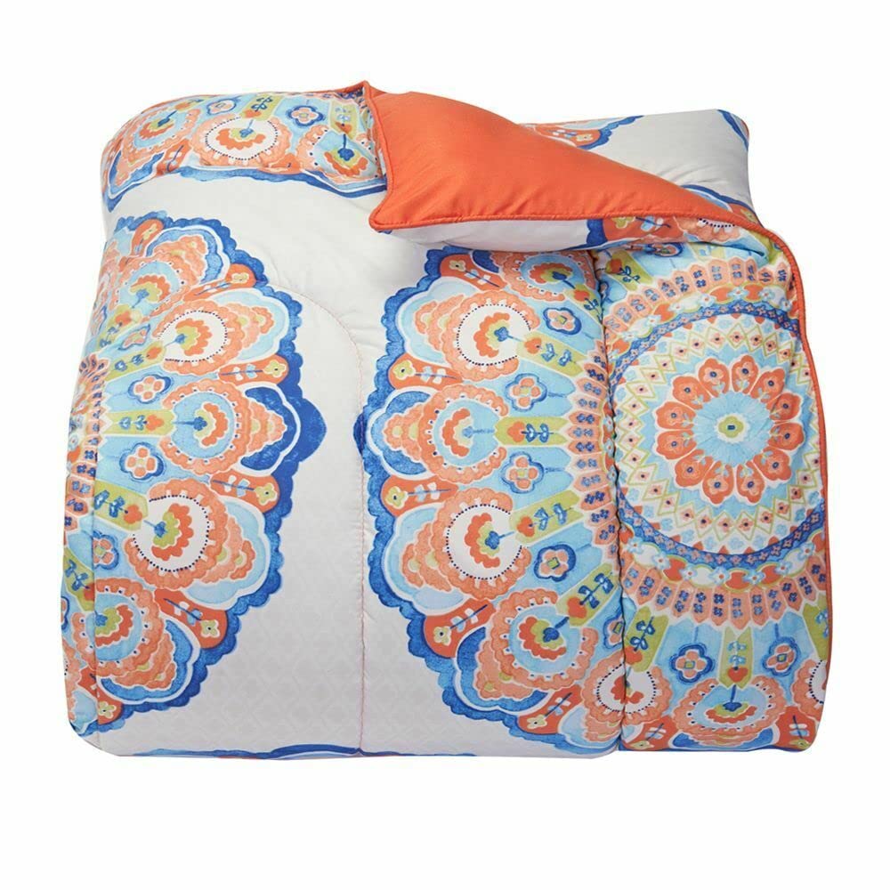 Coral Modern Comforter and Sheet Set - Twin Size Bedding for Teens & Guest Rooms - Soft Breathable All-Season Comforter Set with Matching Pillowcases