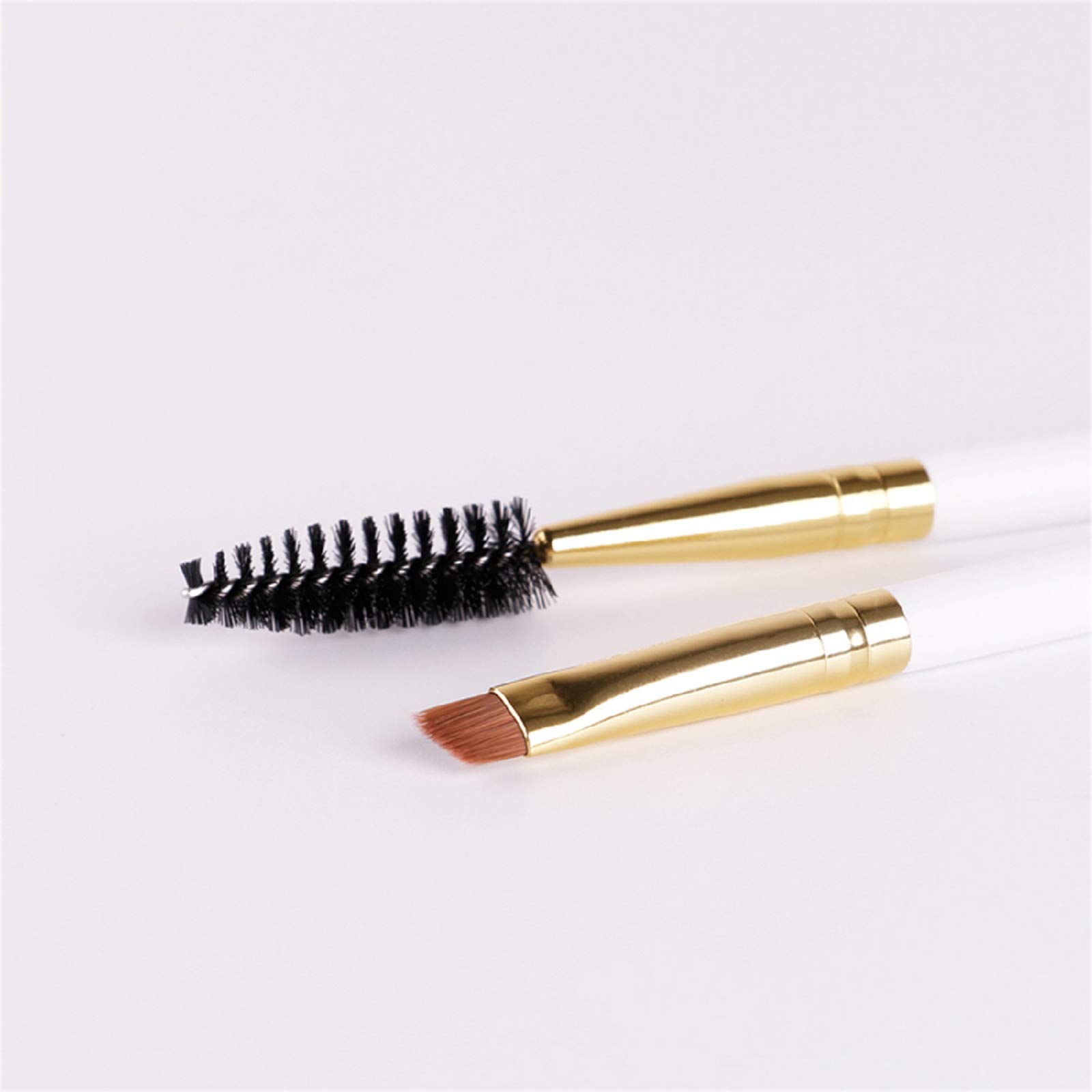 Professional Duo Eyebrow Brush Set - Angled Brow & Lash Comb Groomer (2-Pack) | Perfect for Eyebrow Shaping, Makeup Application & Lash Separation