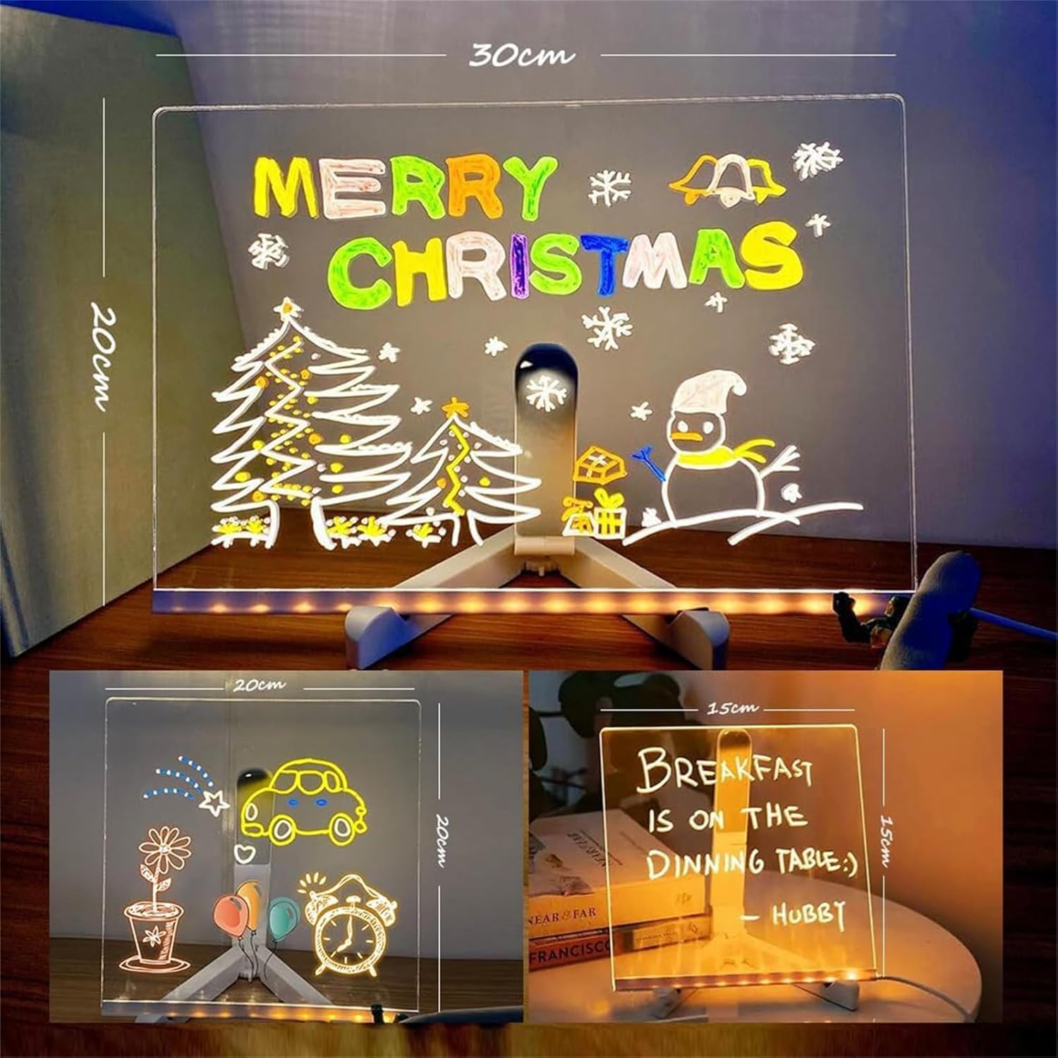 Soniee LED Drawing Board for Kids - Glow Writing Tablet with Colors, Light Up Drawing Board, Clear LED Light Board for Writing & Drawing | Perfect for Bedtime, Travel & Classroom Activities
