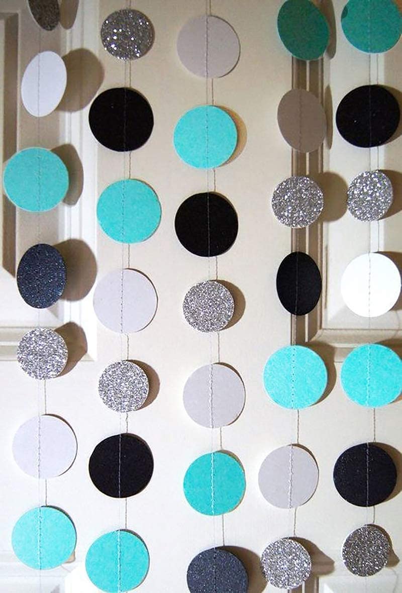 Sweet 16 Birthday Party Decorations - Turquoise, Silver & Black Polka Dot Balloons & Party Supplies for Girls | 16th Birthday Decor | Teen Party Decorations for Home, School Dances & Milestone Celebrations