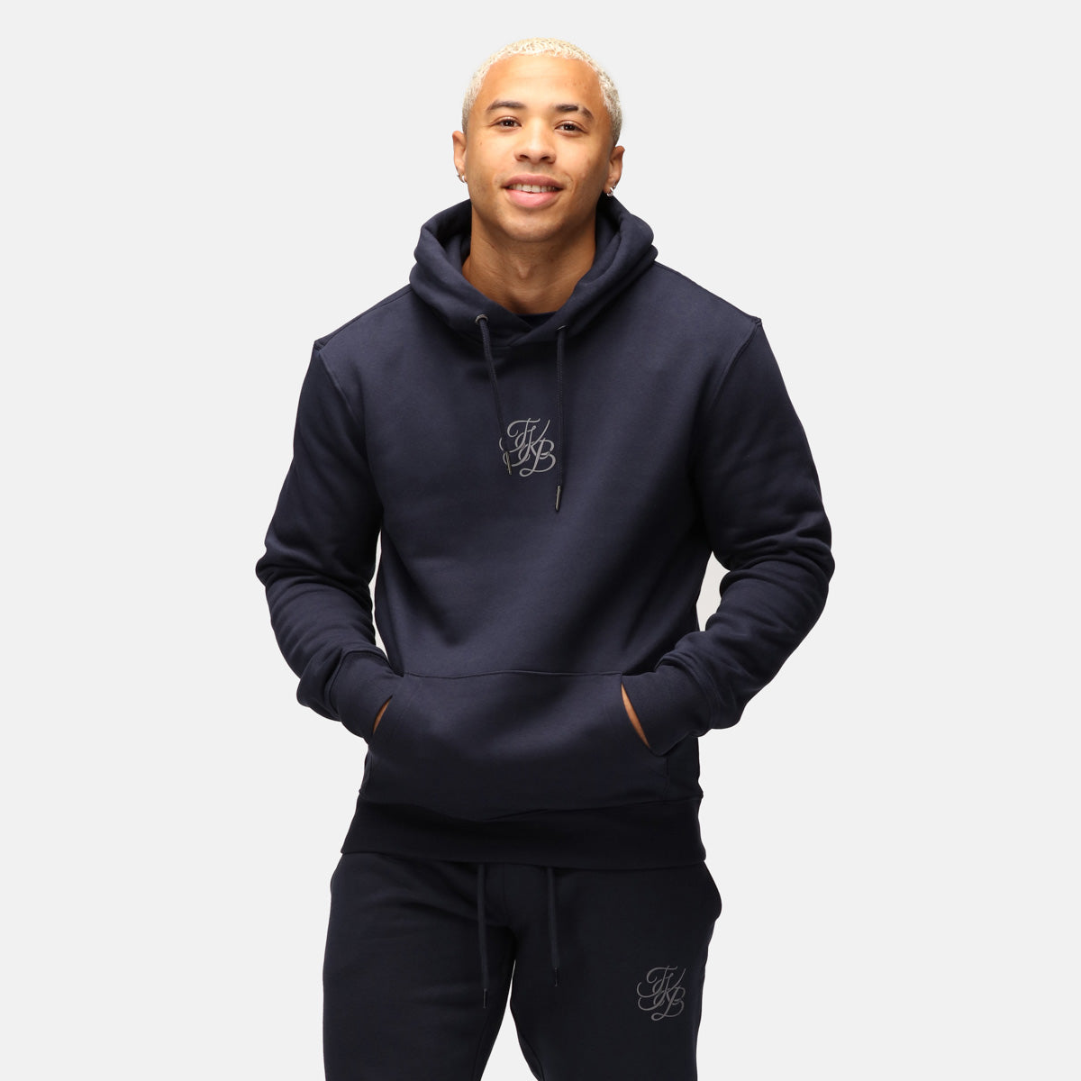 Premium TKB Men's Navy Blue Organic Cotton Hoodie - Soft & Comfortable Pullover for Casual Wear, Gym, and Outdoor Activities