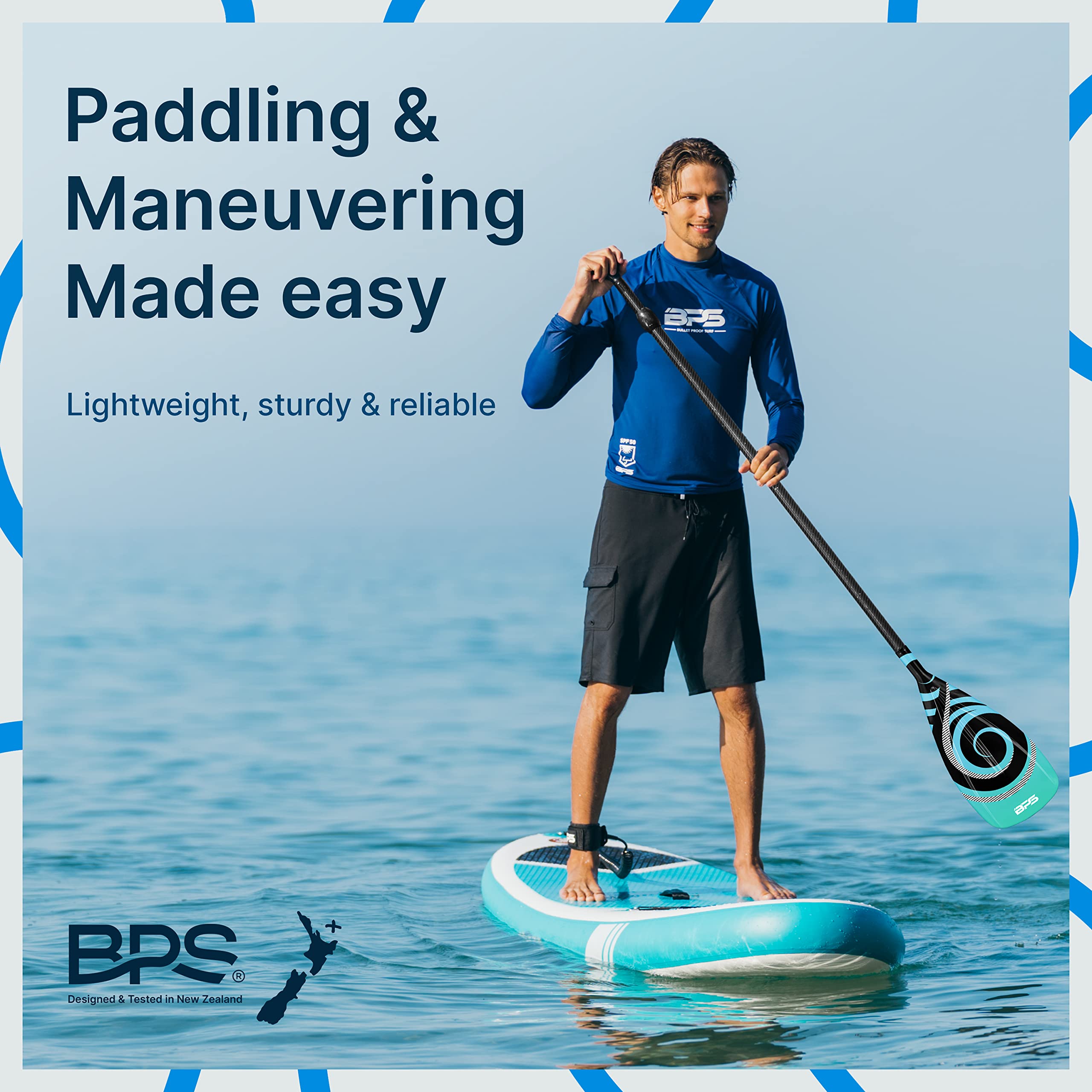 Premium 2-Piece Adjustable Stand Up Paddle Board Paddle - Carbon Fiber/Fiberglass Shaft with Carry Bag | Lightweight SUP Paddle for Kayaking, Surfing & Water Sports | Ideal for Lakes, Rivers & Ocean Adventures