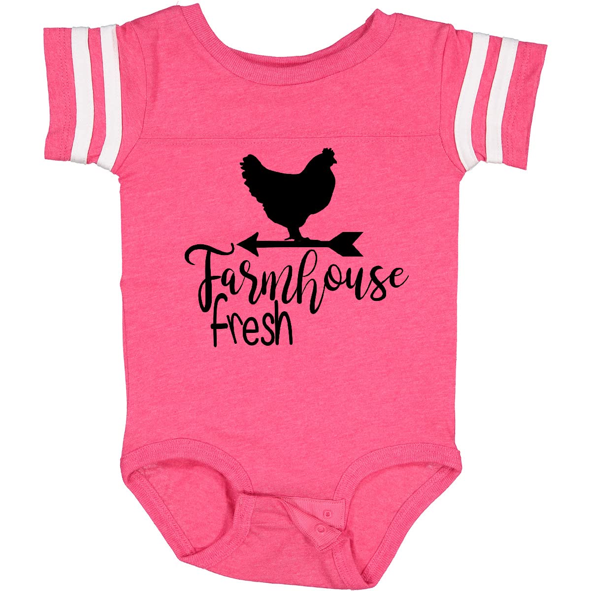 Inktastic Farmhouse Fresh Chicken Baby Bodysuit - Cute Organic Cotton Onesie for Newborns & Infants | Perfect for Family Photos, Playdates & Everyday Wear