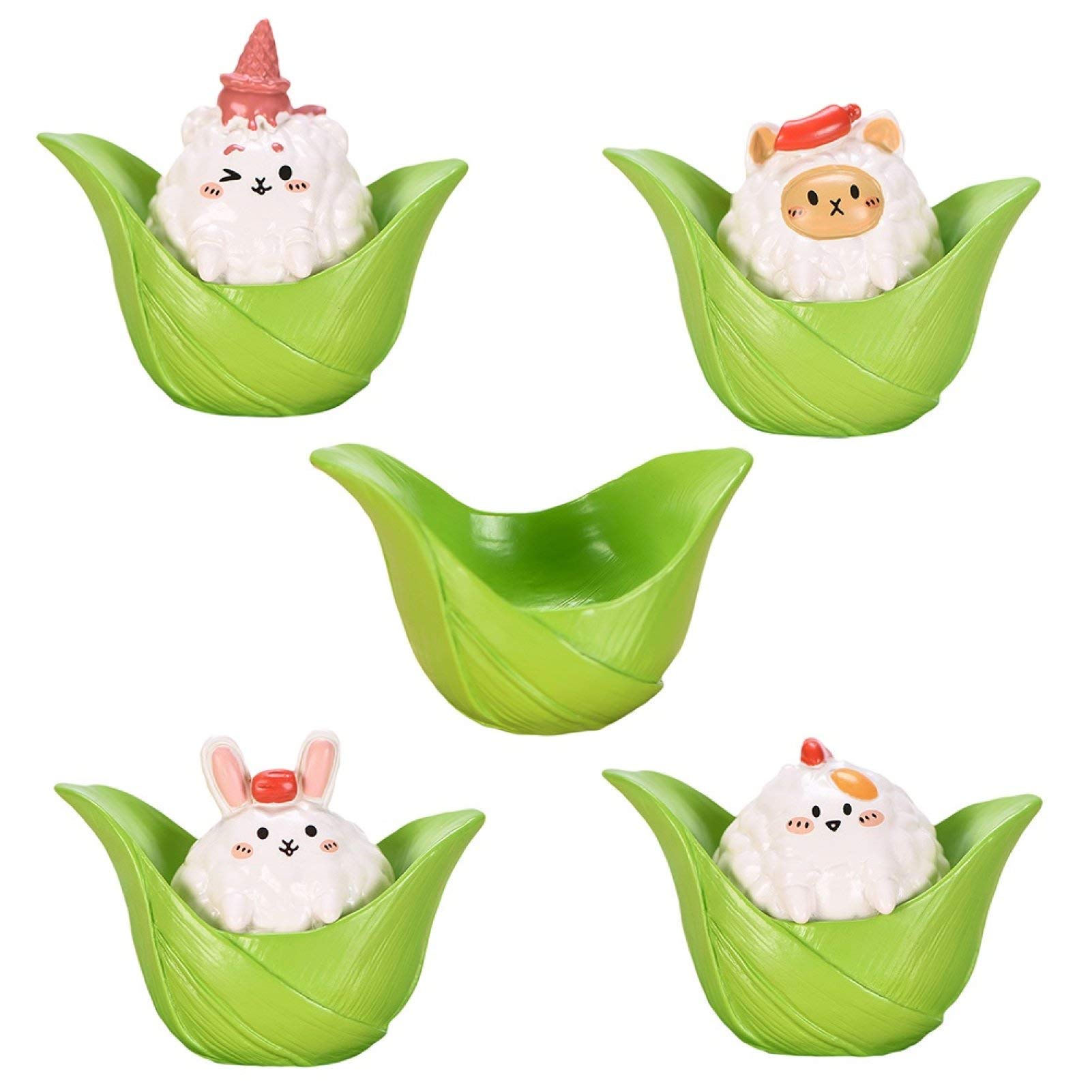 Mini Garden Ornaments - 5Pcs Cute Dragon Boat Festival Zongzi Models for Wedding, Easter & Micro Landscape Decor | Outdoor Yard & Tabletop Decoration Accessories
