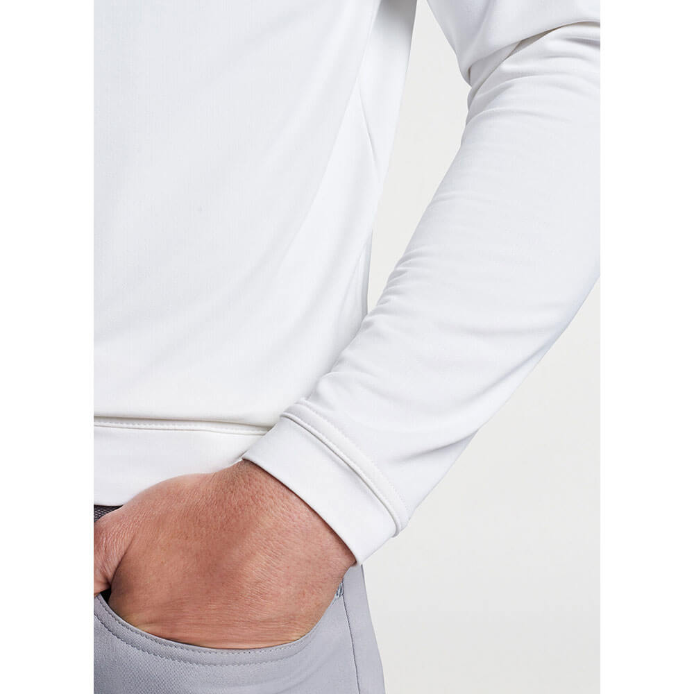 Peter Millar Pine Performance Hoodie for Men - Lightweight, Breathable White Pullover Hooded Sweatshirt - Perfect for Golf, Running & Outdoor Activities