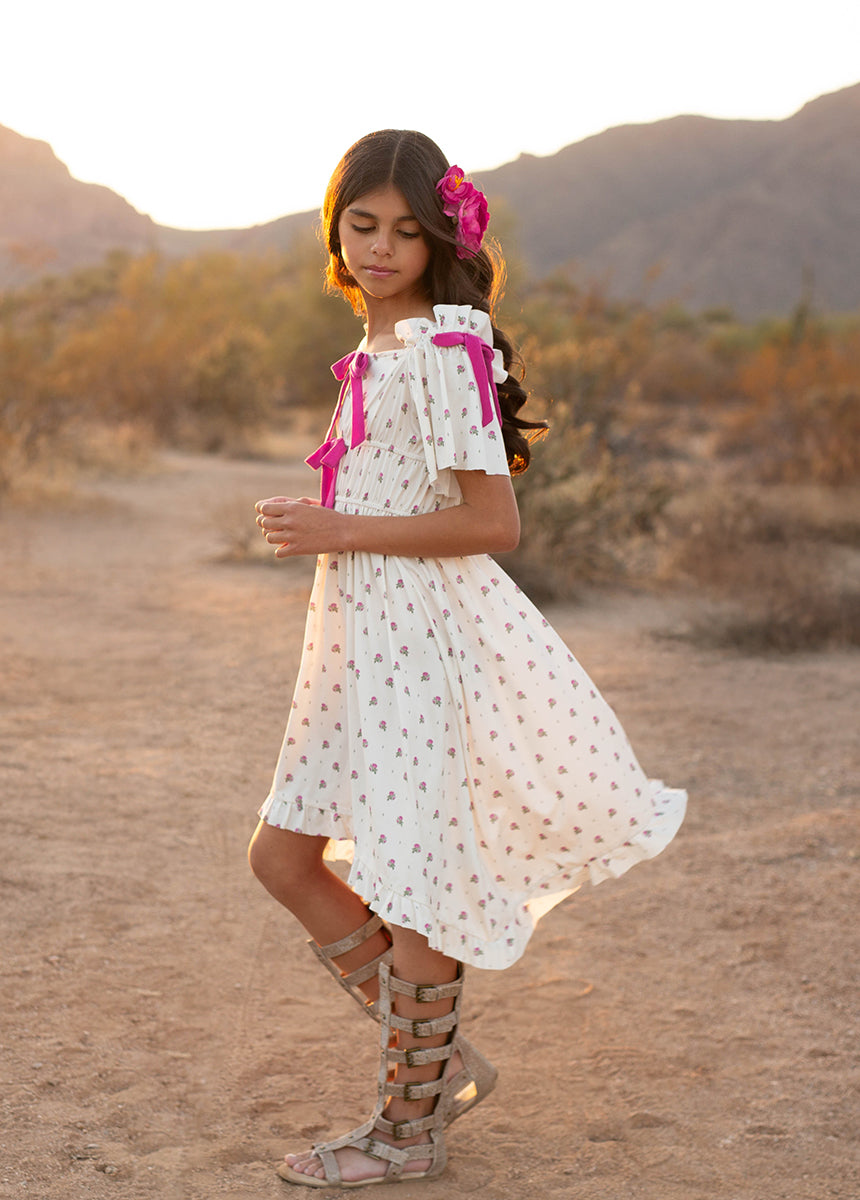 Franny Dress - Pink Floral Dot Print Women's Summer Dress | Perfect for Beach Vacation, Date Night & Casual Outings