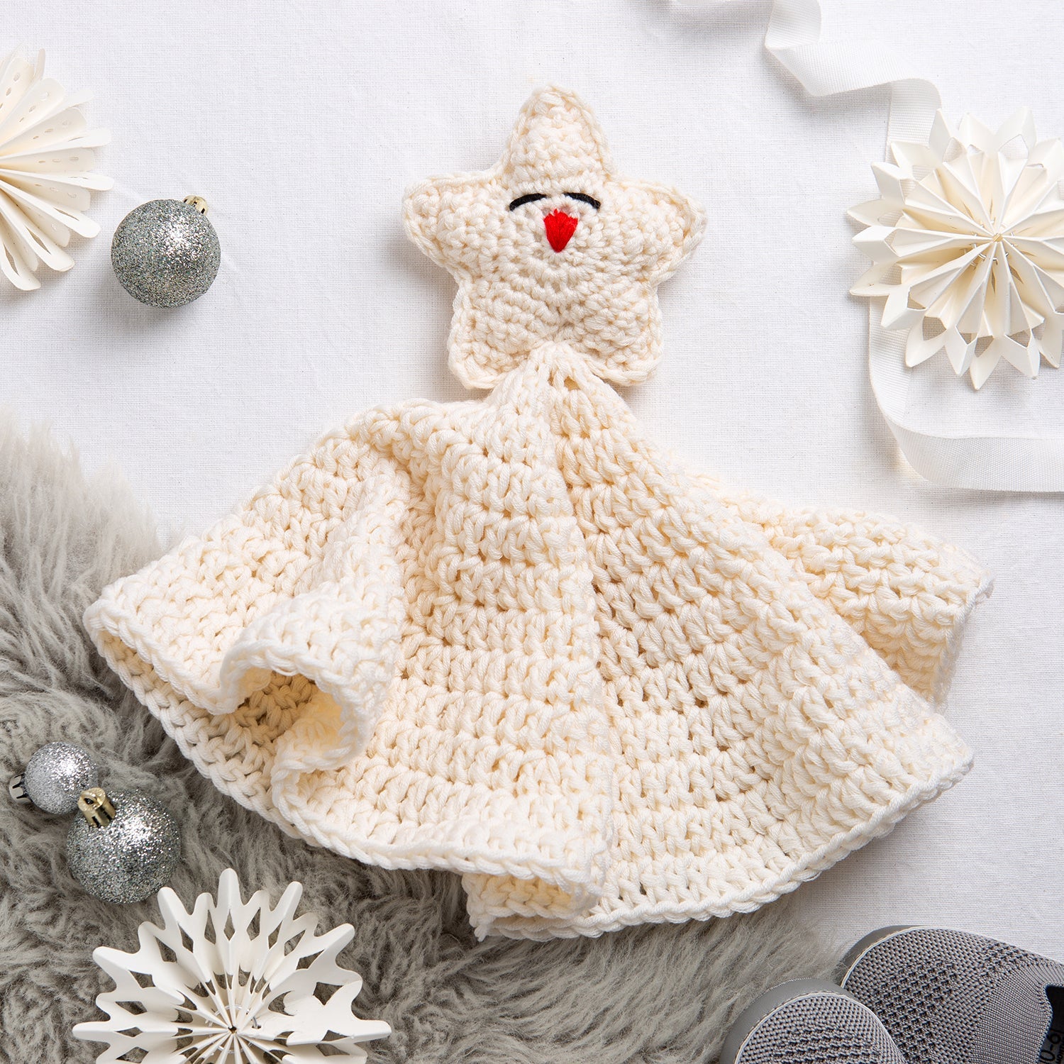 Star Baby Comforter Crochet Kit - DIY Handmade Baby Blanket Set with Soft Yarn - Perfect for Newborn Nursery, Baby Shower Gifts & Photo Props