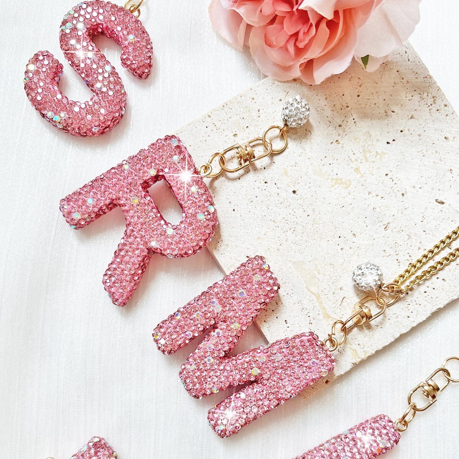 Bogg Bag Charms Keychain - Stylish Accessories for Women & Girls | Letter Charms for Beach Tote Bags | Perfect for Summer Outings, Pool Parties & Travel