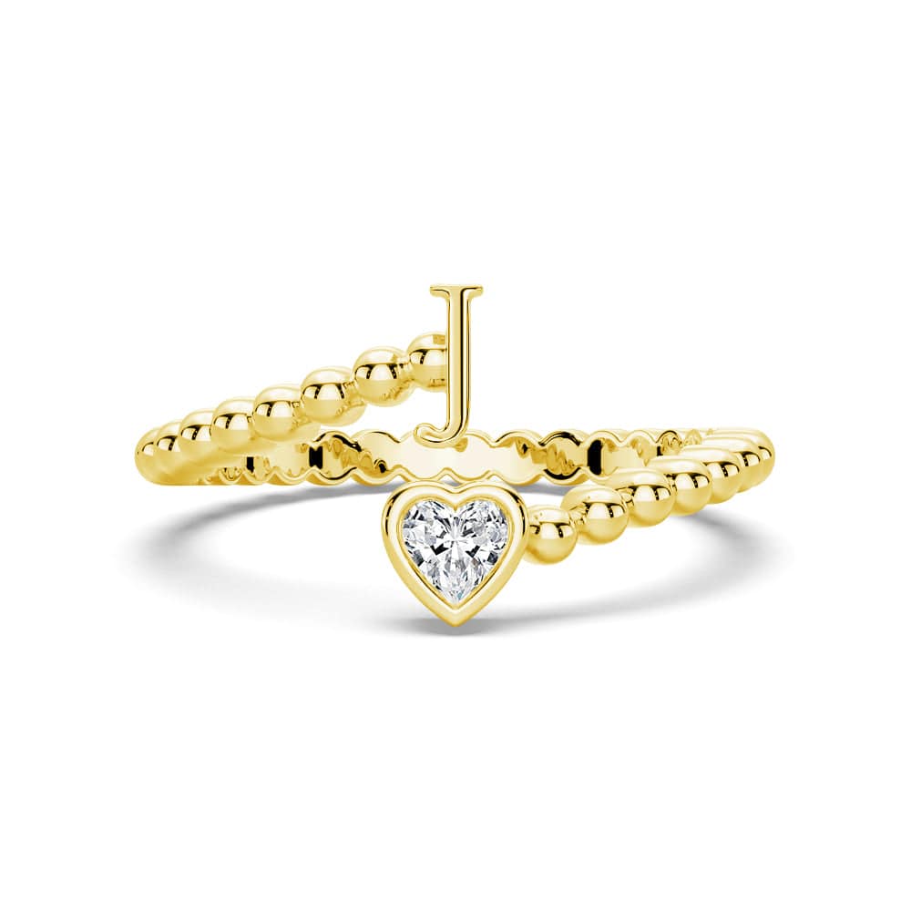 Lab Grown Diamond Personalized Initial Promise Ring for Women - Custom Engraved 14K Gold/White Gold Name Letter Ring - Perfect for Anniversaries, Engagements & Special Occasions