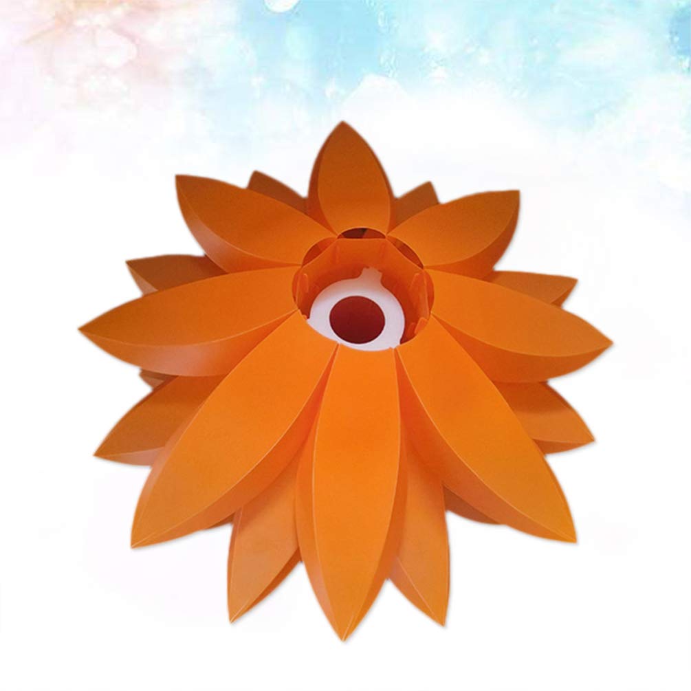 ARTIBETTER Orange Puzzle Pendant Lamp Shade - DIY Jigsaw Lotus Flower Plastic Lampshade Kit for Ceiling & Floor Lights - Perfect for Bedroom, Living Room, and Home Decor