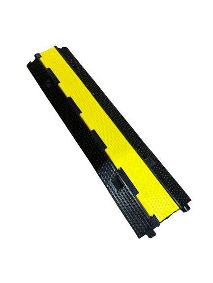 2 Channel Cable Protector - Heavy Duty Rubber Speed Bump for Traffic & Road Safety (Model RH 9053) | Perfect for Parking Lots, Driveways & Construction Sites