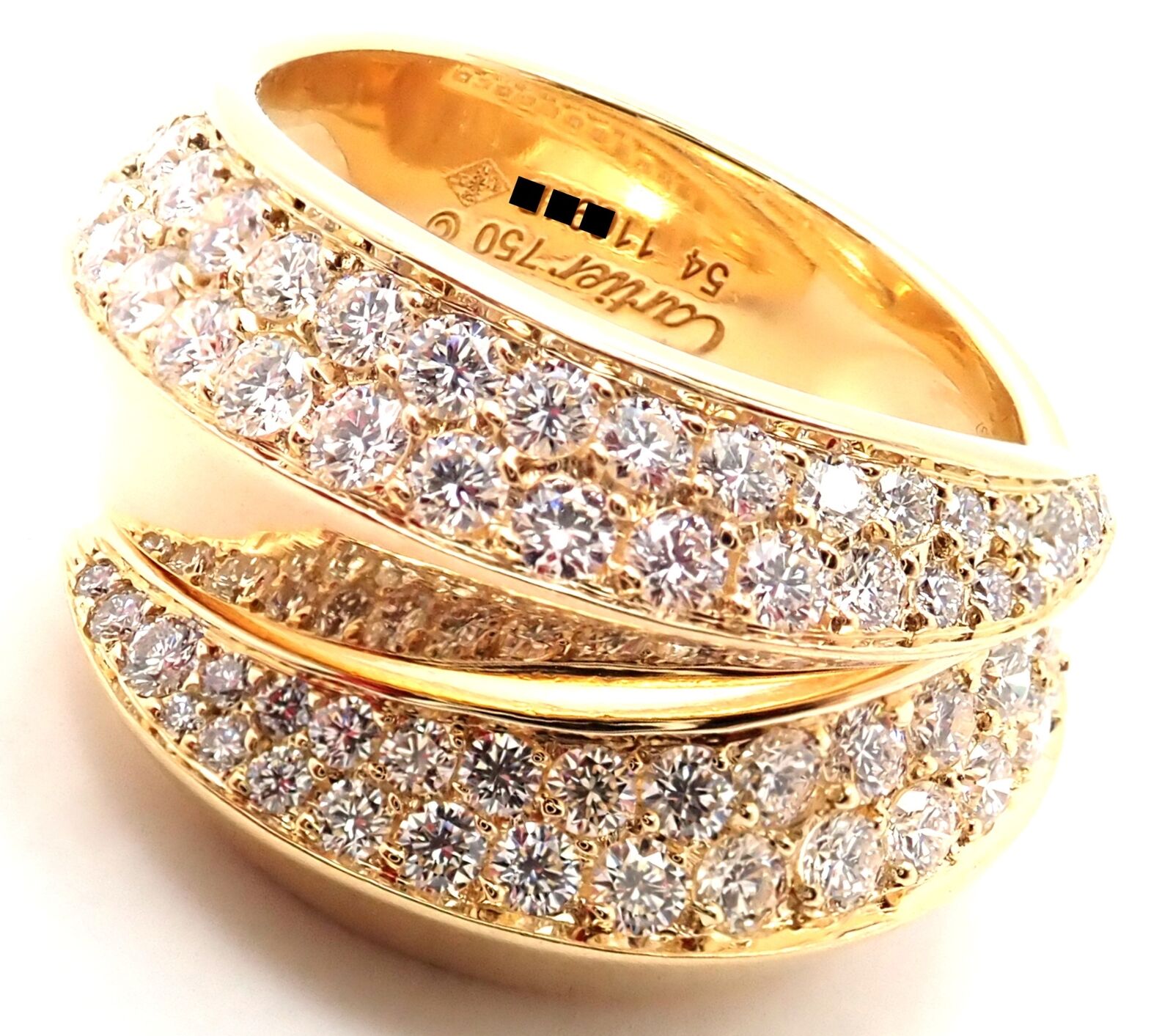 Authentic Cartier Panthere Gryph 18k Yellow Gold 2.50ctw Diamond Band Ring for Women - Luxury Wedding, Anniversary & Special Occasion Jewelry Gift