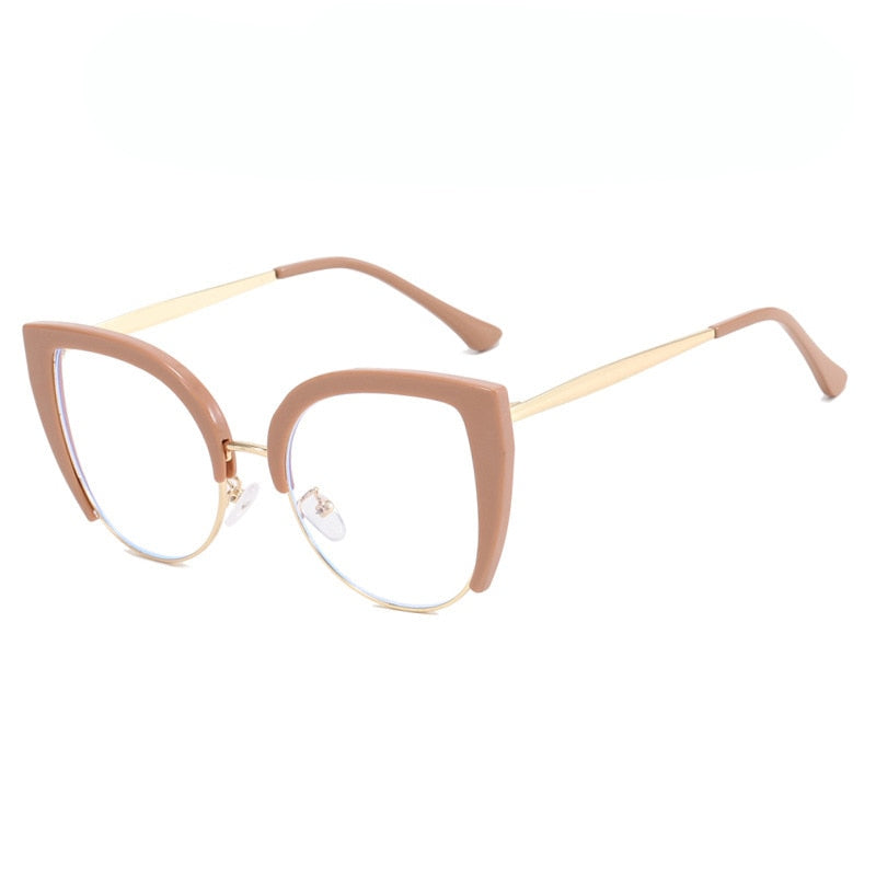 CCspace Women's Full Rim Square Cat Eye Eyeglasses - Stylish PC Plastic & Alloy Frame (Model 56796) | Perfect for Work, Reading & Fashion Accessories