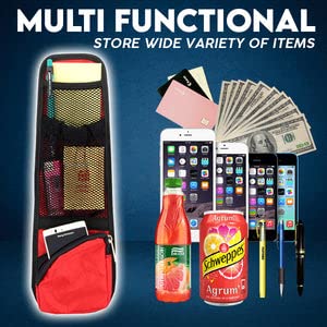 Car Seat Side Organizer - Hanging Storage Bag with Multi-Pockets & Mesh Phone Holder for Cars & Trucks | Perfect for Road Trips, Commuting & Family Travel (Blue)