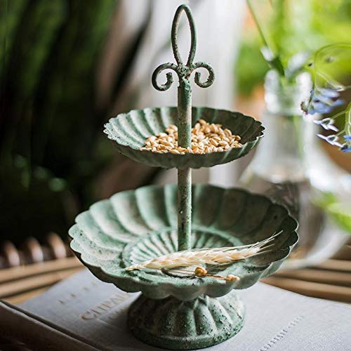 RusticReach Green Iron Two-Tier Decorative Tray for Home & Kitchen - Perfect for Organizing Jewelry, Keys, or Displaying Small Decor Items on Coffee Tables and Vanities