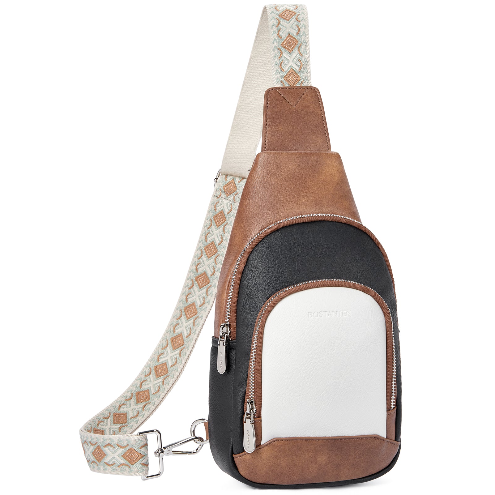 Aurora Embroidered Diamond Print Shoulder Strap Crossbody Bag for Women - Fashionable Small Handbag Purse for Daily Use, Travel, Shopping & Parties