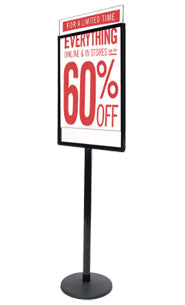 22x28 Poster Stand - Heavy Duty Steel Sign Holder with Top Load & Quick Change Slot - Perfect for Retail Displays, Trade Shows, and Restaurant Menu Boards