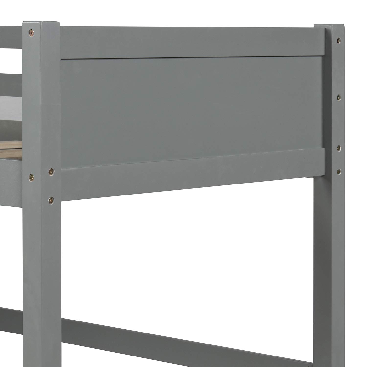 Harper & Bright Designs Twin Size Wooden Loft Bed with Ladder & Safety Rail - Grey - Space Saving High Loft Bed Frame for Kids, Teens & Small Rooms - Perfect for Bedroom, Dorm, Studio & Apartment Decor