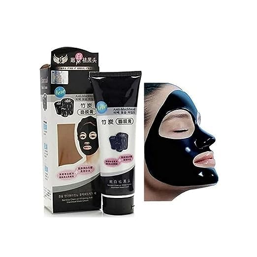 Khelni Women's & Girls Charcoal Peel Off Mask - Anti-Blackhead, Deep Cleansing & Purifying Face Mask with Applicator Brush | For Acne-Prone Skin & Blackhead Removal at Home Spa