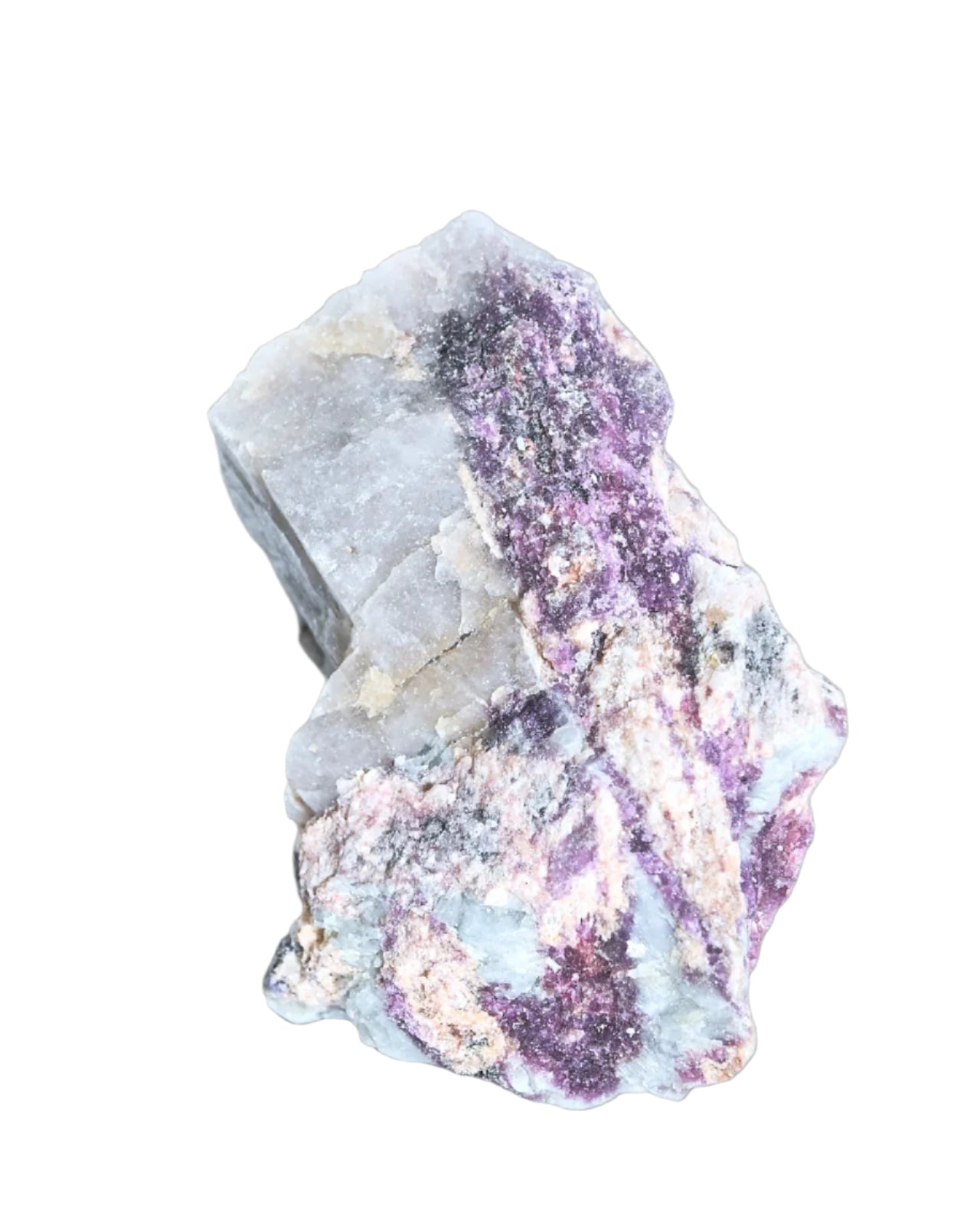 Natural Rough Lepidolite and Aquamarine Crystal Cluster - 5 Inch Healing Stone for Meditation, Reiki, and Home Decor