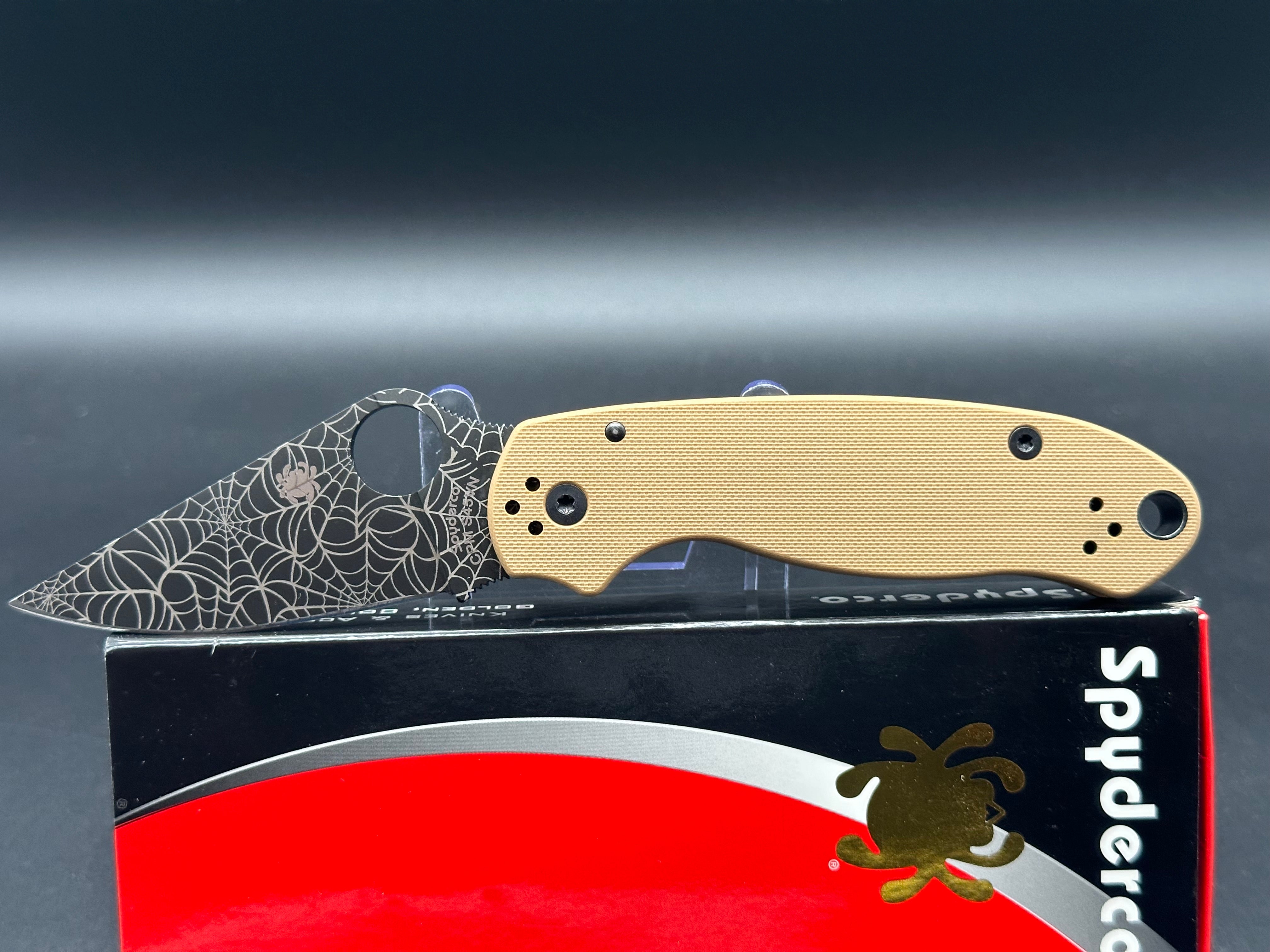 Spyderco Para 3 Folding Knife with Tan G10 Handle & S45VN Steel Blade - EDC Pocket Knife for Outdoor, Camping, and Everyday Carry