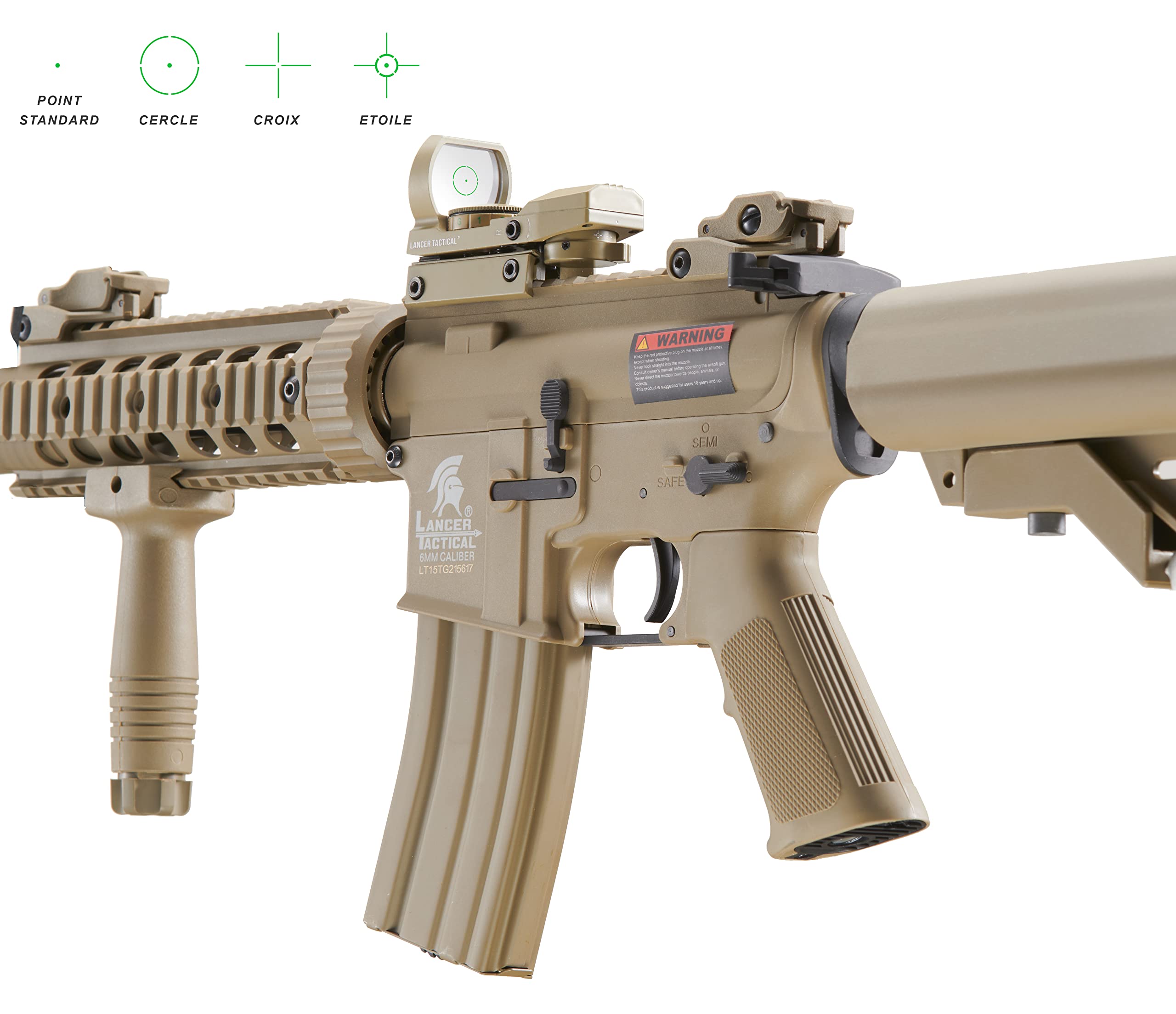 Lancer Tactical Gen 2 M4 Airsoft Rifle - Durable Polymer Body, Full/Semi-Auto AEG, Picatinny Rail | Includes 0.20g BBs, Battery & Charger | Perfect for Airsoft Battles, Target Practice & Tactical Training