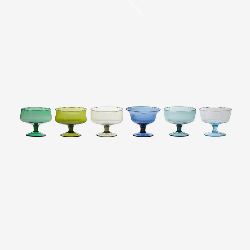 Bitossi Home Nuance Assorted Ice Cream Cups - Set of 6 Ceramic Dessert Bowls for Gelato, Sorbet & Fruit - Perfect for Parties, Ice Cream Shops & Home Entertaining