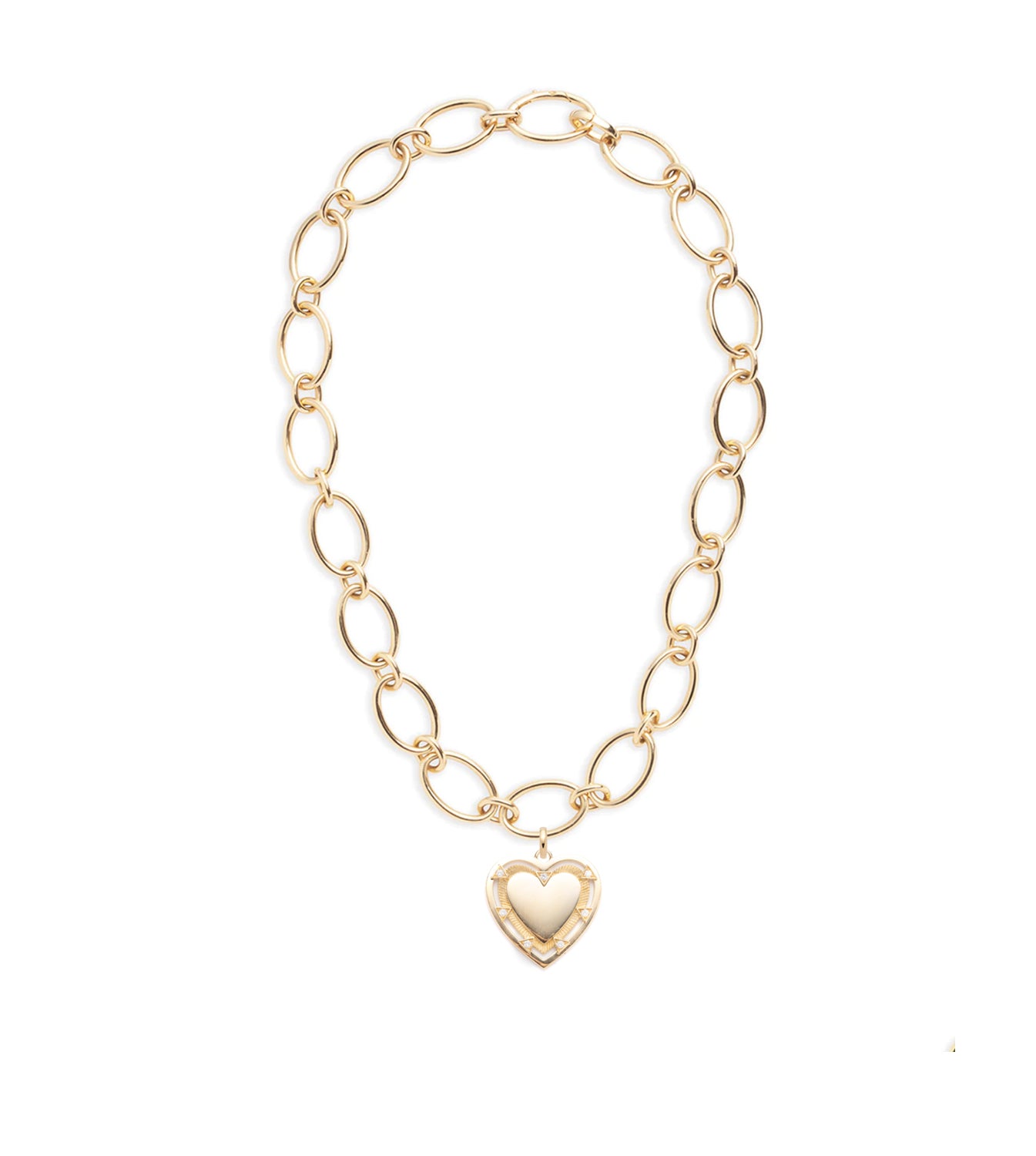 Heart Token Love Necklace - Oval Link Chain Pendant for Women, Romantic Gift for Valentine's Day, Anniversary & Couple Jewelry - Perfect for Date Night & Special Occasions