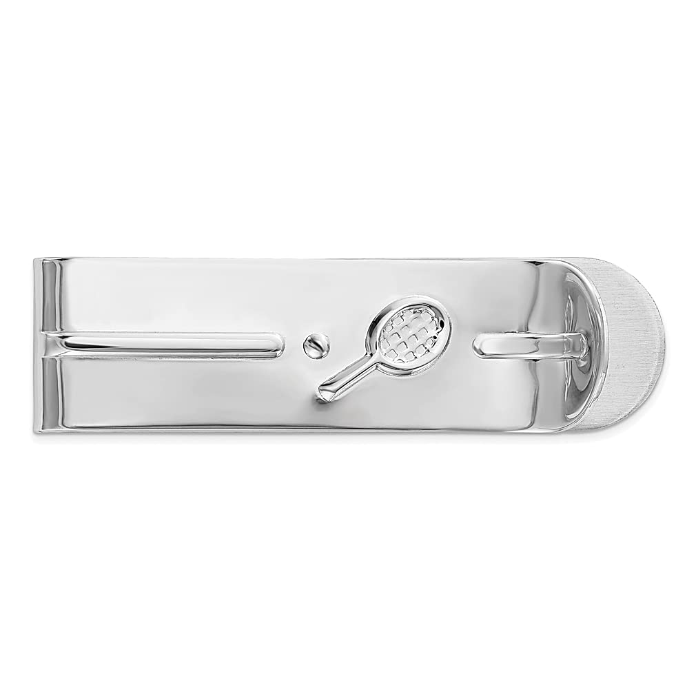 925 Sterling Silver Tennis Racquet Money Clip - Elegant Men's Jewelry Gift for Dad, Husband, Boyfriend | Perfect for Sports Lovers, Graduation, Birthday & Anniversary Gifts