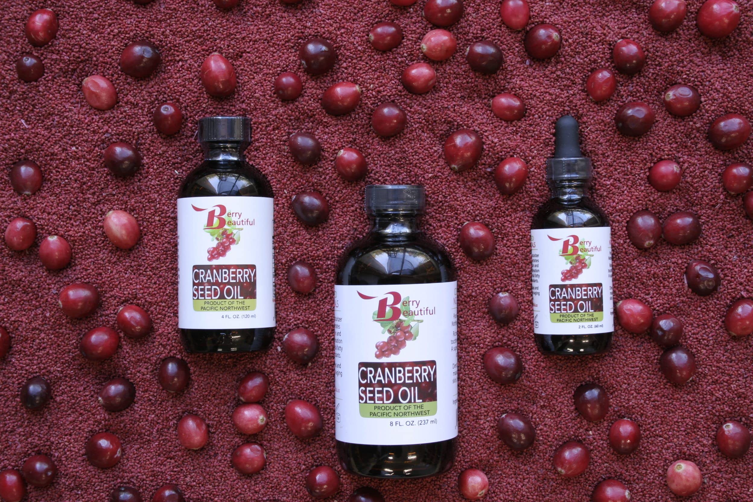 Pure Cold-Pressed Cranberry Seed Oil 1 Gallon - 100% Natural US-Grown - Deep Moisturizer for Face, Body & Hair Care - Perfect for DIY Skincare, Massage & Hair Treatments