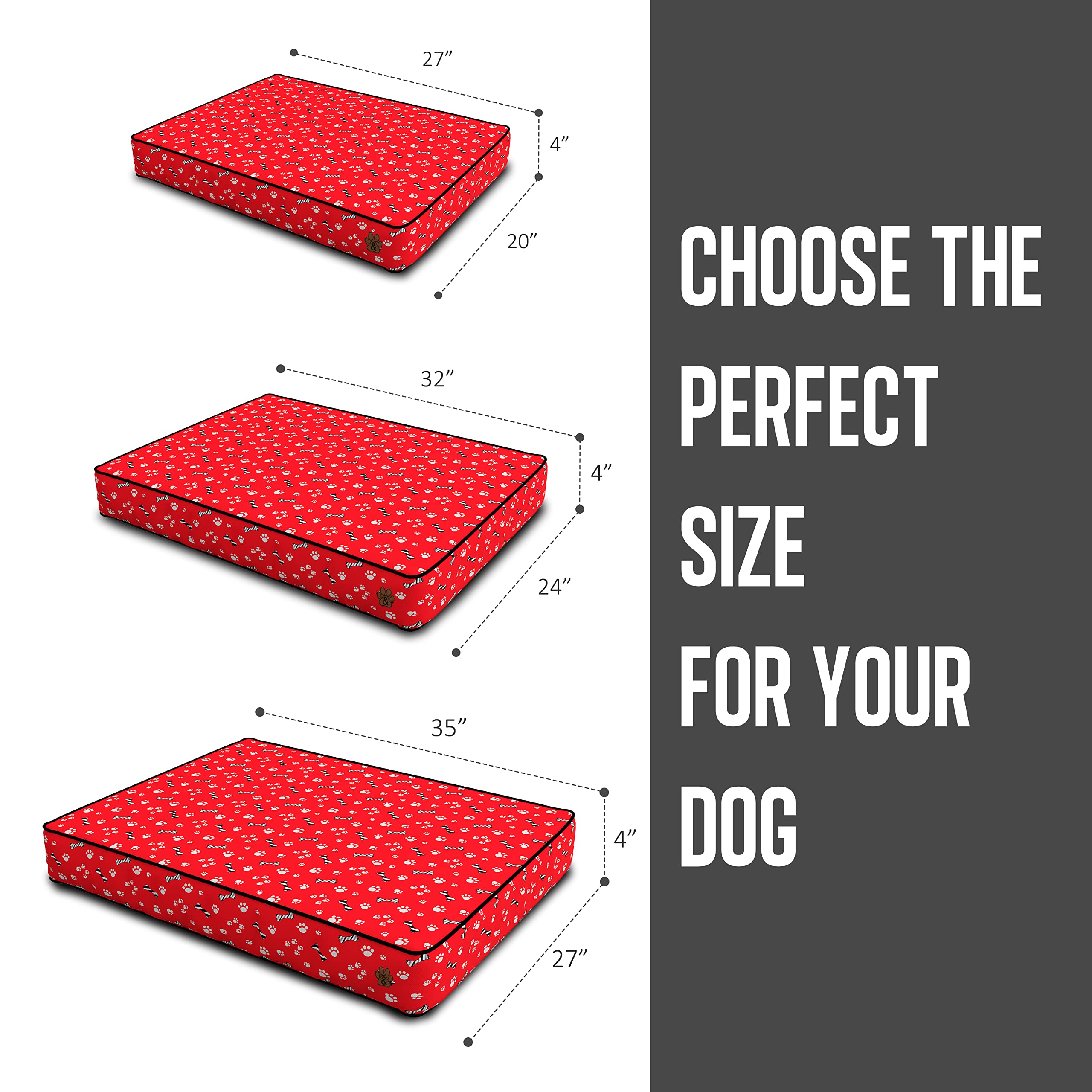 Premium Orthopedic Dog Bed for Large, Medium & Small Dogs - Soft Pet Bed with Removable Washable Cover, Waterproof & Non-Slip Bottom - Perfect for Crate, Kennel or Home Use (Pattern 02, Small)