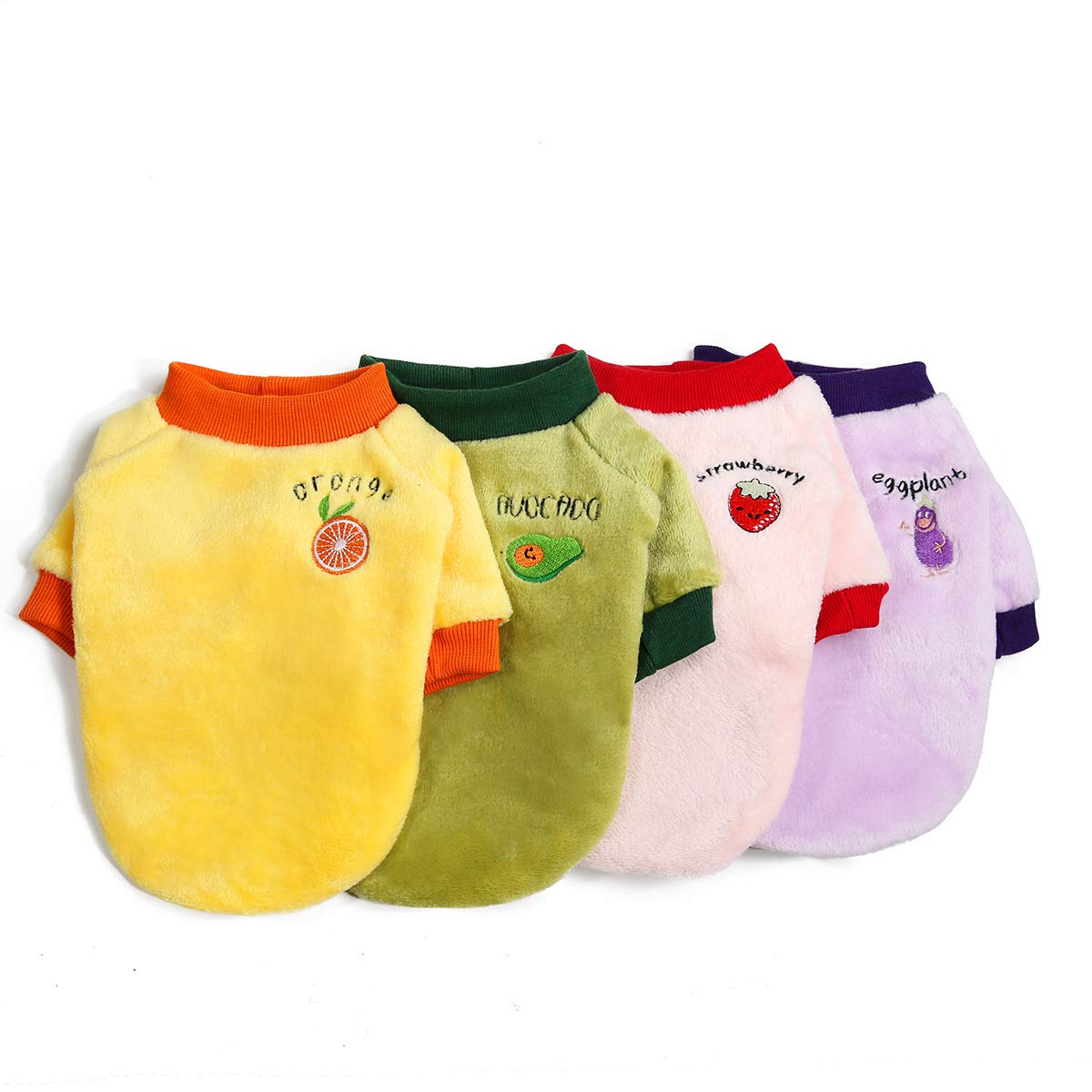 Warm Fleece Dog Sweater for Small & Medium Dogs - Winter Dog Coat & Cat Sweater in Purple - Cozy Pet Pajamas for Cold Weather - Perfect for Indoor & Outdoor Use